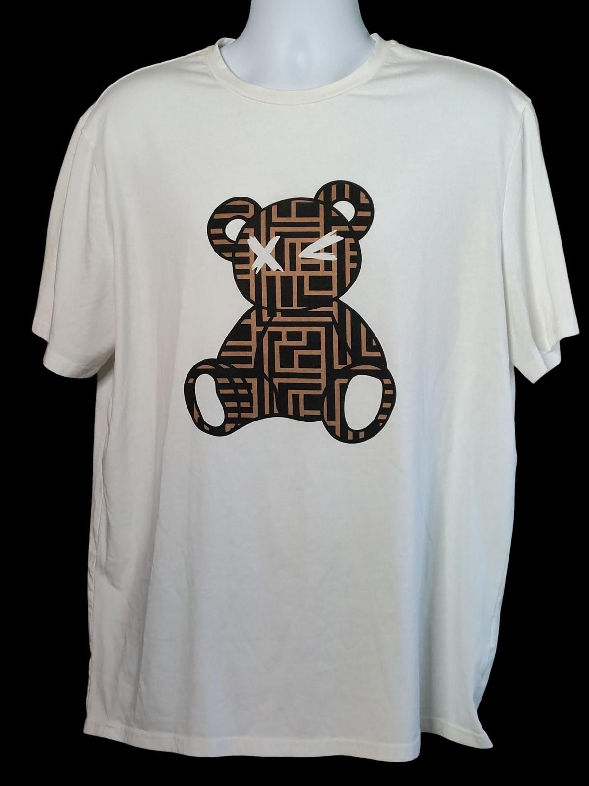 Shein SHEIN White Graphic Bear Print T-Shirt Size US XXL / EU 58 / 5 - 3 Thumbnail