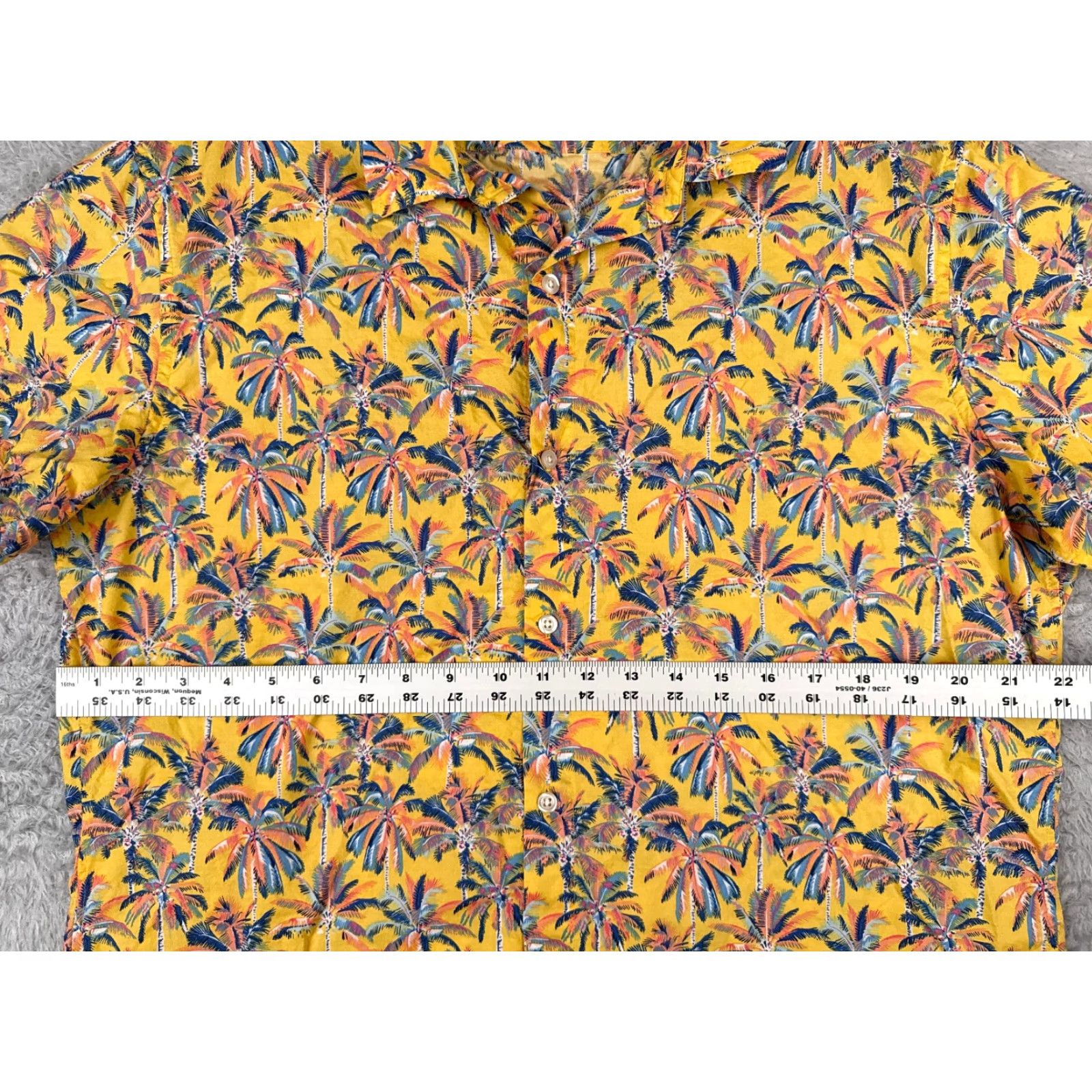 Vintage Goodfellow & Co Hawaiian Shirt Men XL Yellow Floral Slim Fit Cotton Blend Short Sleeve Button-Up Size US XL / EU 56 / 4 - 7 Thumbnail