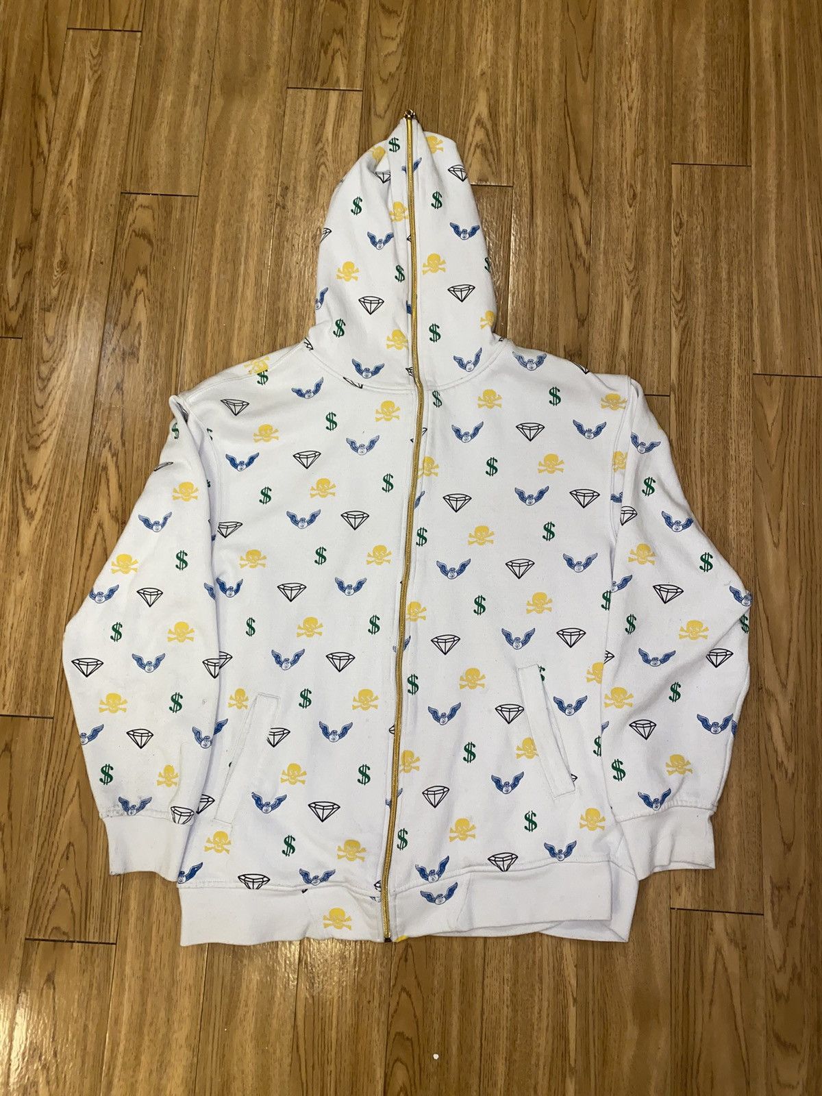 Japanese Brand × Vintage Y2K Full Zip All Over Print Hoodie Size US M / EU 48-50 / 2 - 1 Thumbnail