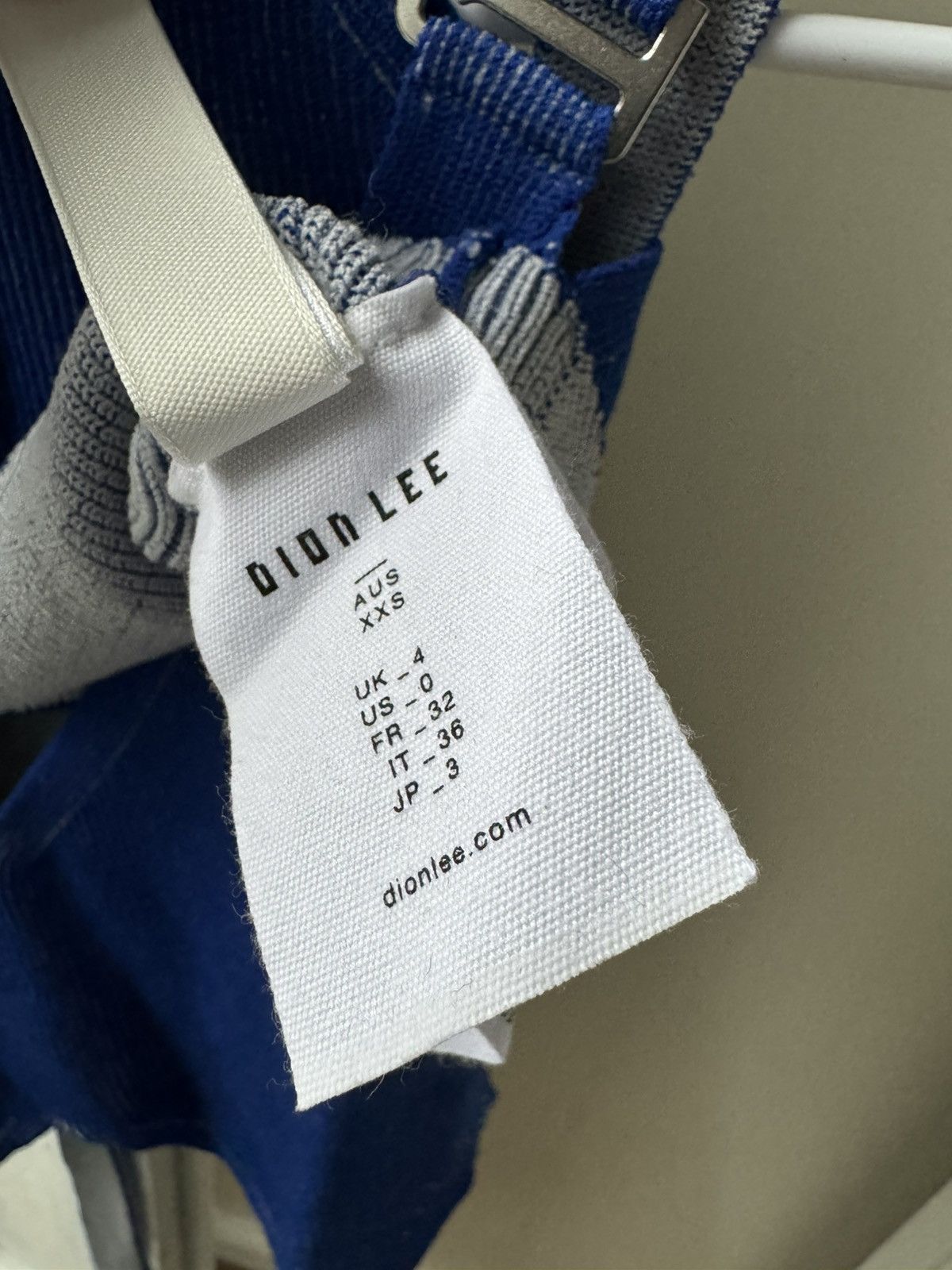 Dion Lee DION LEE Blue ribbed two-piece two-tone harness tank-top Size US XS / EU 42 / 0 - 5 Thumbnail