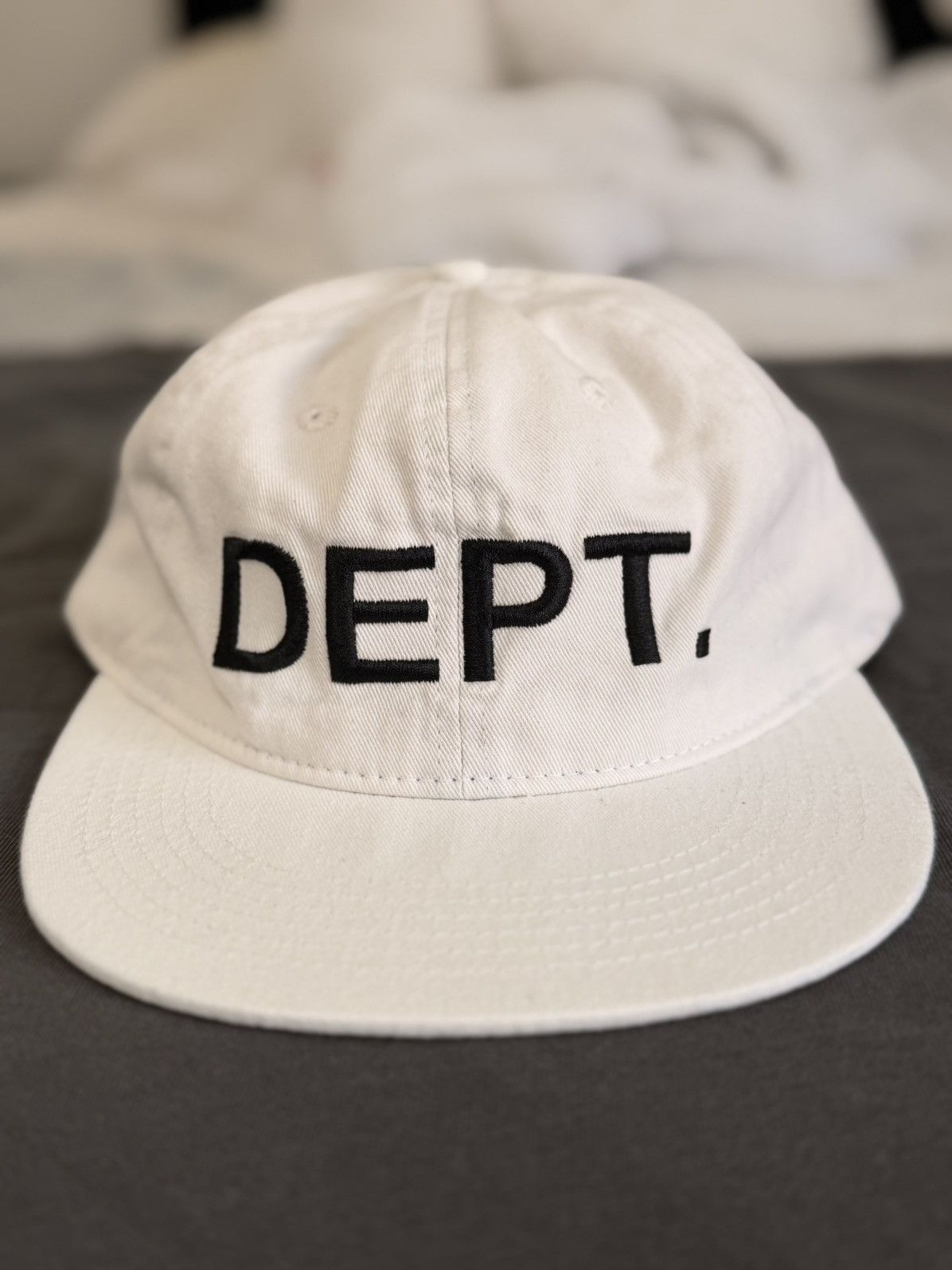 Gallery Dept. Gallery Dept White Cap with Black DEPT Embroidery Size ONE SIZE - 1 Thumbnail