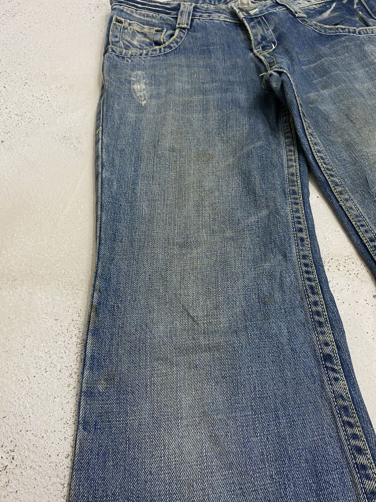 If Six Was Nine Flare Japanese Brand Mud Washed Dirty Boot Cut Fit Size US 29 - 9 Thumbnail