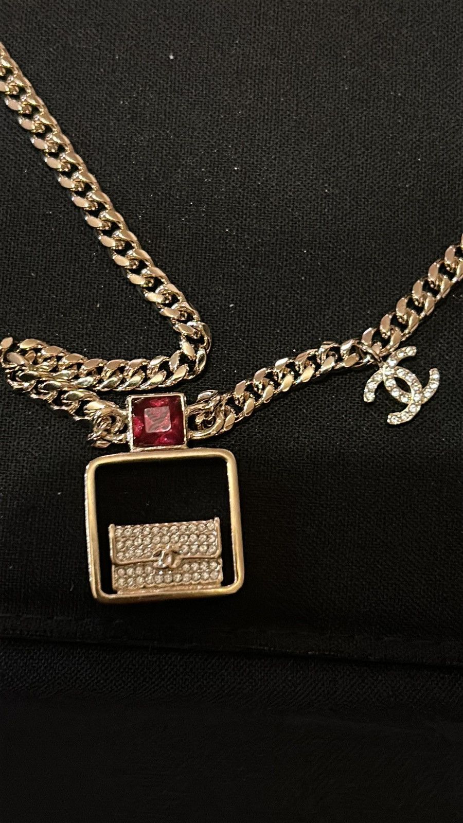 Chanel Chanel Crystal Purse with Red Cap Bottle Necklace Size ONE SIZE - 2 Thumbnail