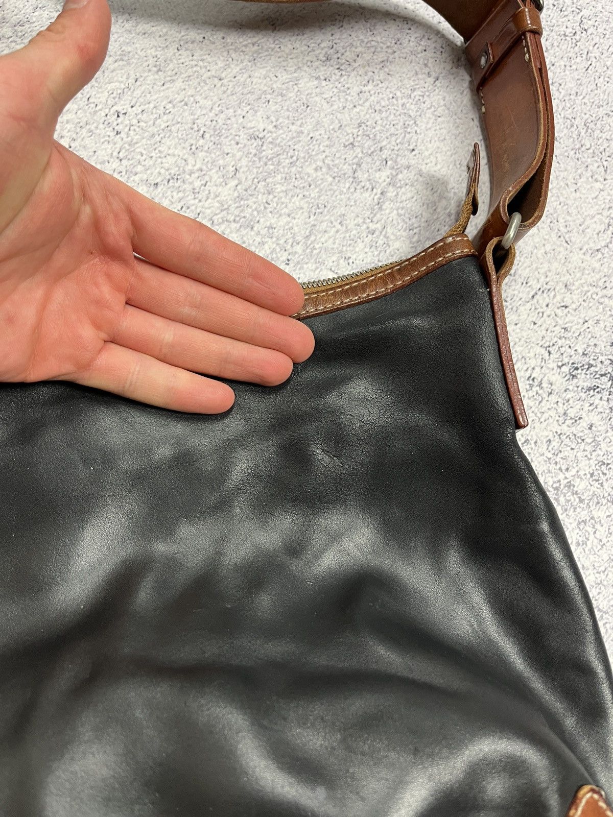 Genuine Leather × Vintage Vintage Francesco Biasa Genuine Split Leather Shoulder Bag Size ONE SIZE - 7 Thumbnail