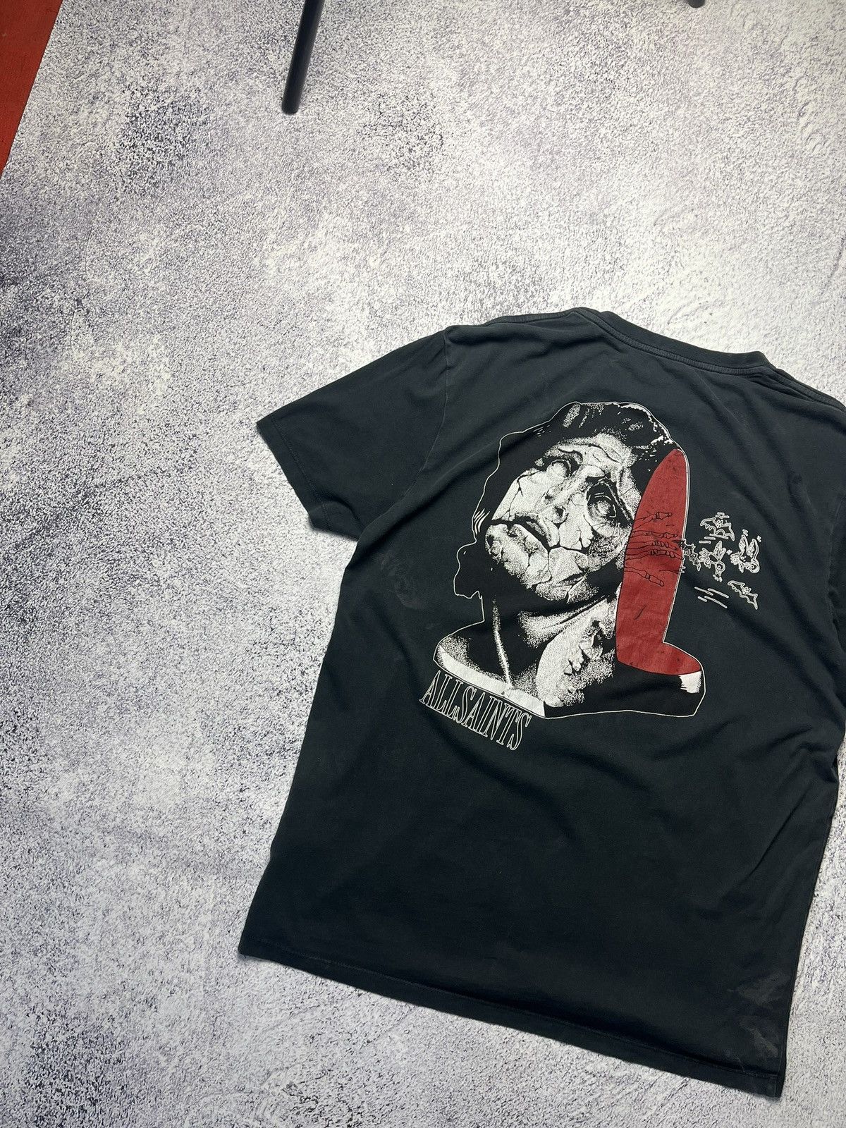Allsaints Mens Vintage AllSaints T-shirt Logo Basic Tee Art Streetwear Size US XS / EU 42 / 0 - 12 Thumbnail