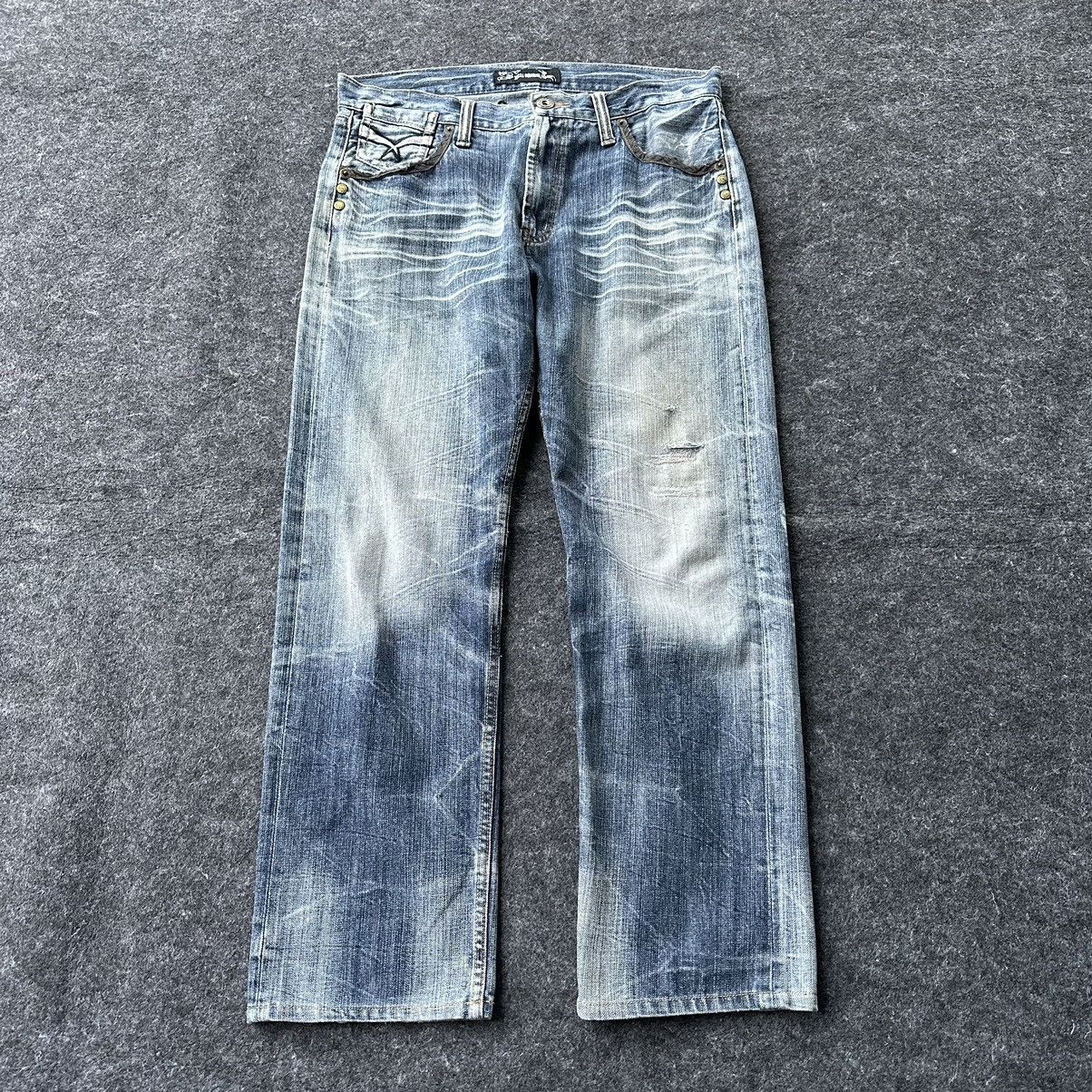 Le Grande Bleu (L.G.B.) Oririn Jeans Embroidery Wings Distressed Denim W34 D663 Size US 34 / EU 50 - 2 Thumbnail