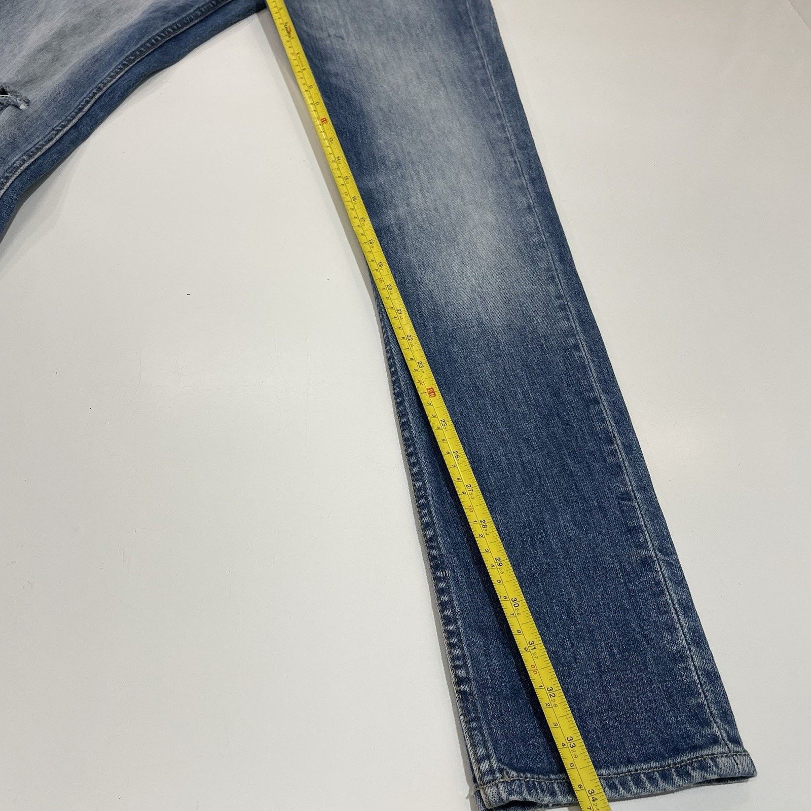 Hudson Hudson Light Wash Mens Zack Slim Fit Distressed Jeans 31x34 Size US 31 - 7 Thumbnail
