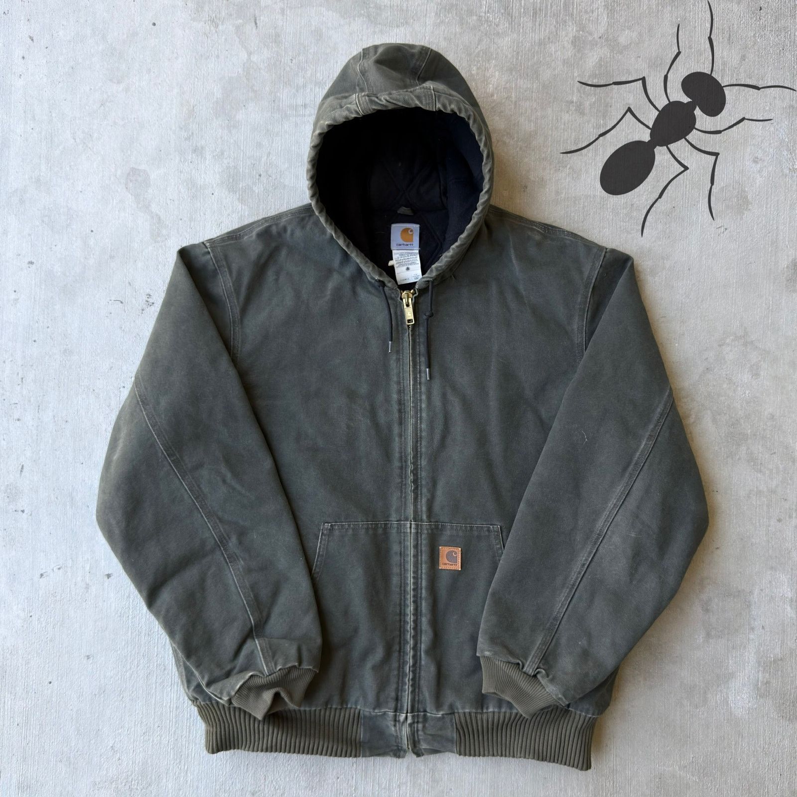 Carhartt × Vintage Carhartt J130 MOS green hooded work wear jacket Size US XL / EU 56 / 4 - 1 Thumbnail