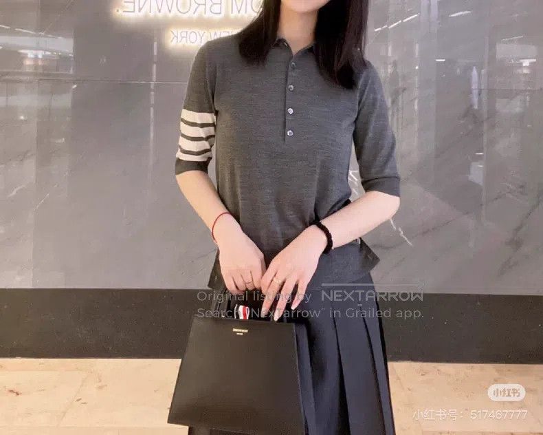 Thom Browne Thom Browne Four Stripe Wool Knit Sweater, Medium Gray Size XS / US 0-2 / IT 36-38 - 6 Thumbnail