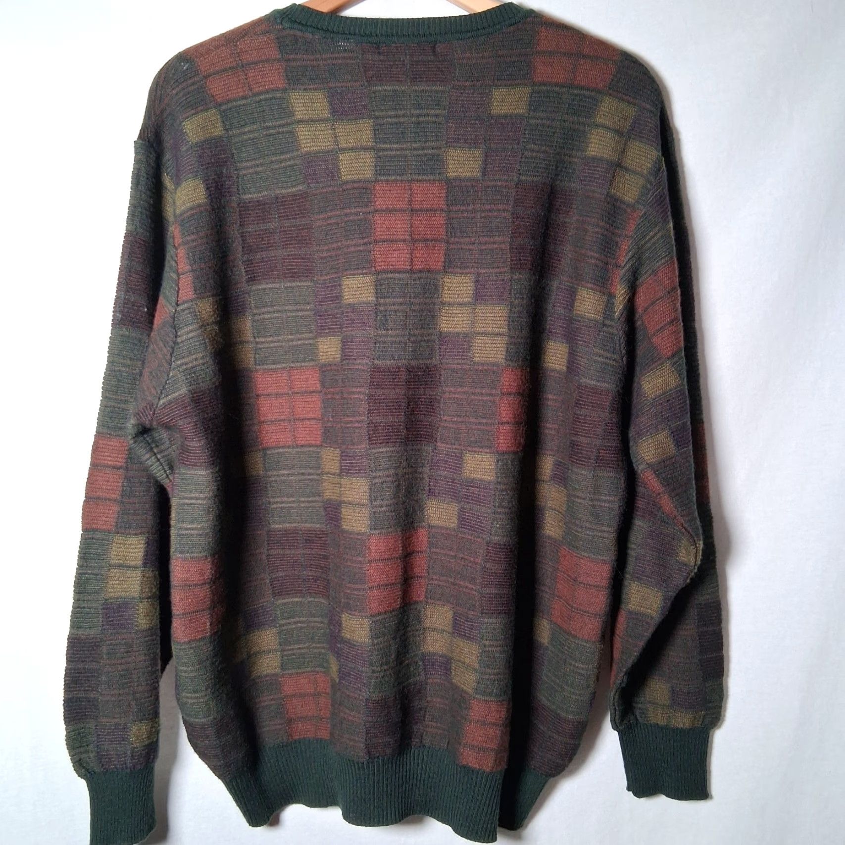 Vintage VINTAGE D'Avita Sweater Men XL Wool Blend Pullover Green Geometric Retro Size US XL / EU 56 / 4 - 2 Thumbnail