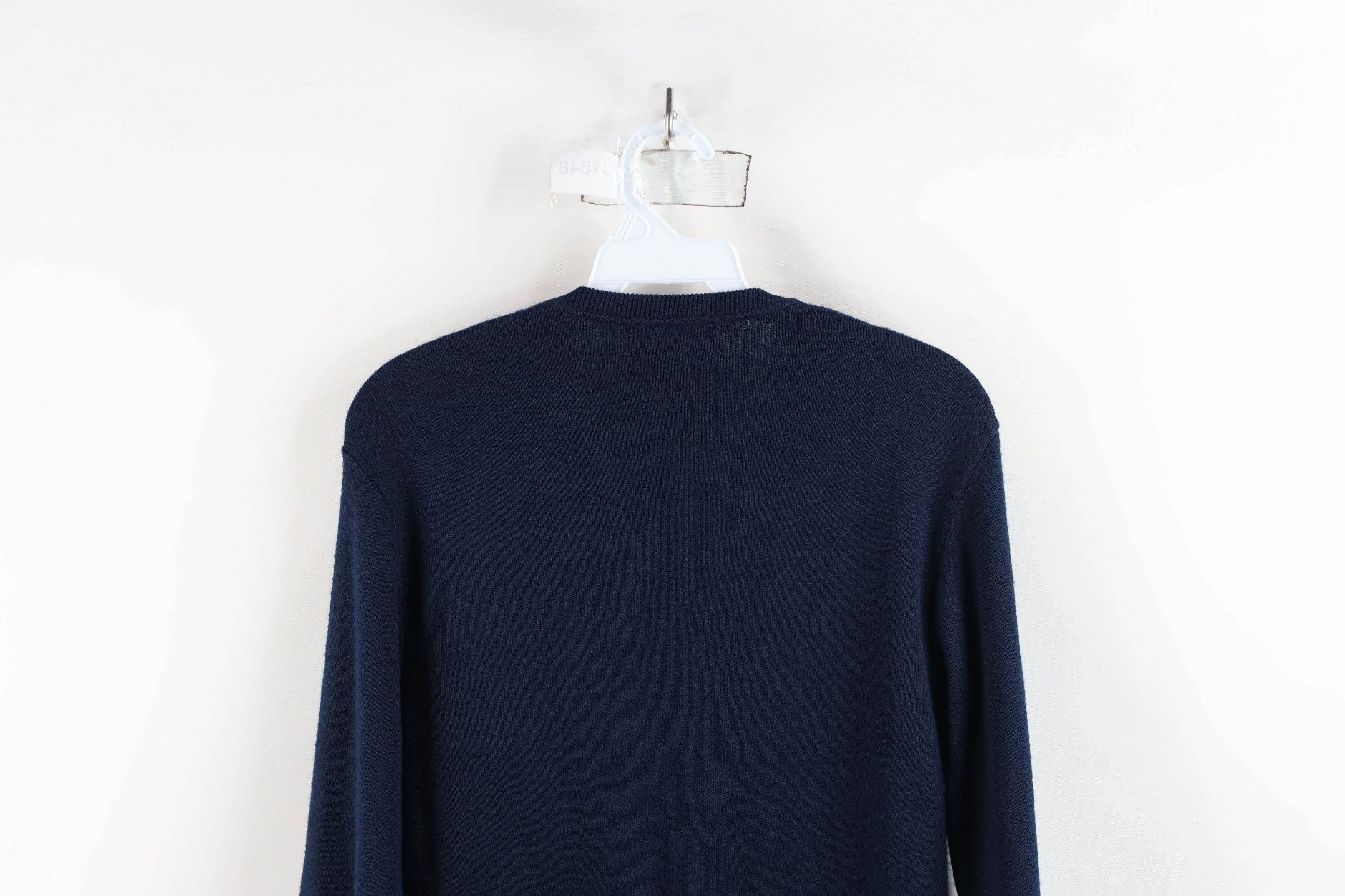 Vintage Vintage 90s Streetwear Knit V-Neck Sweater Navy Blue USA Size US S / EU 44-46 / 1 - 11 Thumbnail