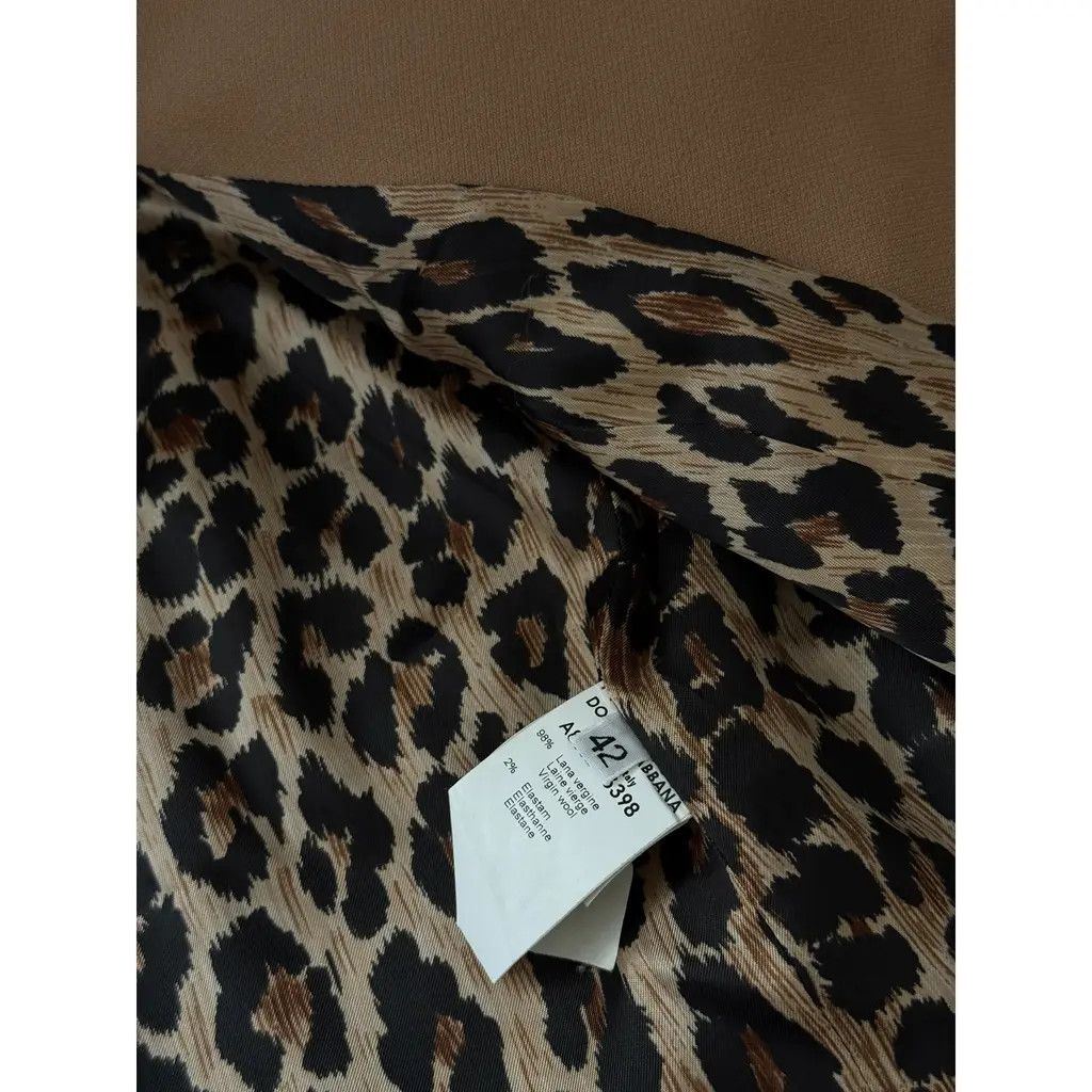 Dolce & Gabbana Dolce & Gabbana Camel Wool Blazer Leopard Print Size IT42 Size M / US 6-8 / IT 42-44 - 7 Thumbnail