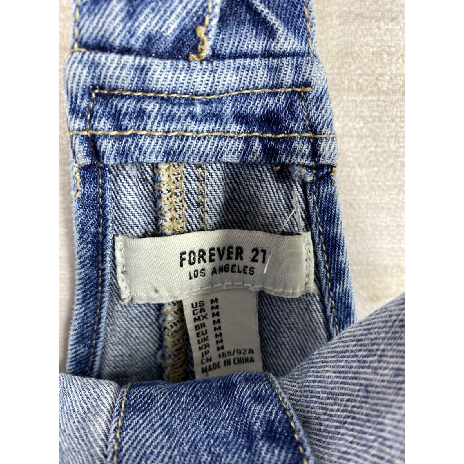 Forever 21 FOREVER 21 Denim Jumper Dress Womens M Blue Jeans Halter Back Button Front Knee Length 90s Casual Overall Dress Women's M Blue Size M / US 6-8 / IT 42-44 - 3 Thumbnail