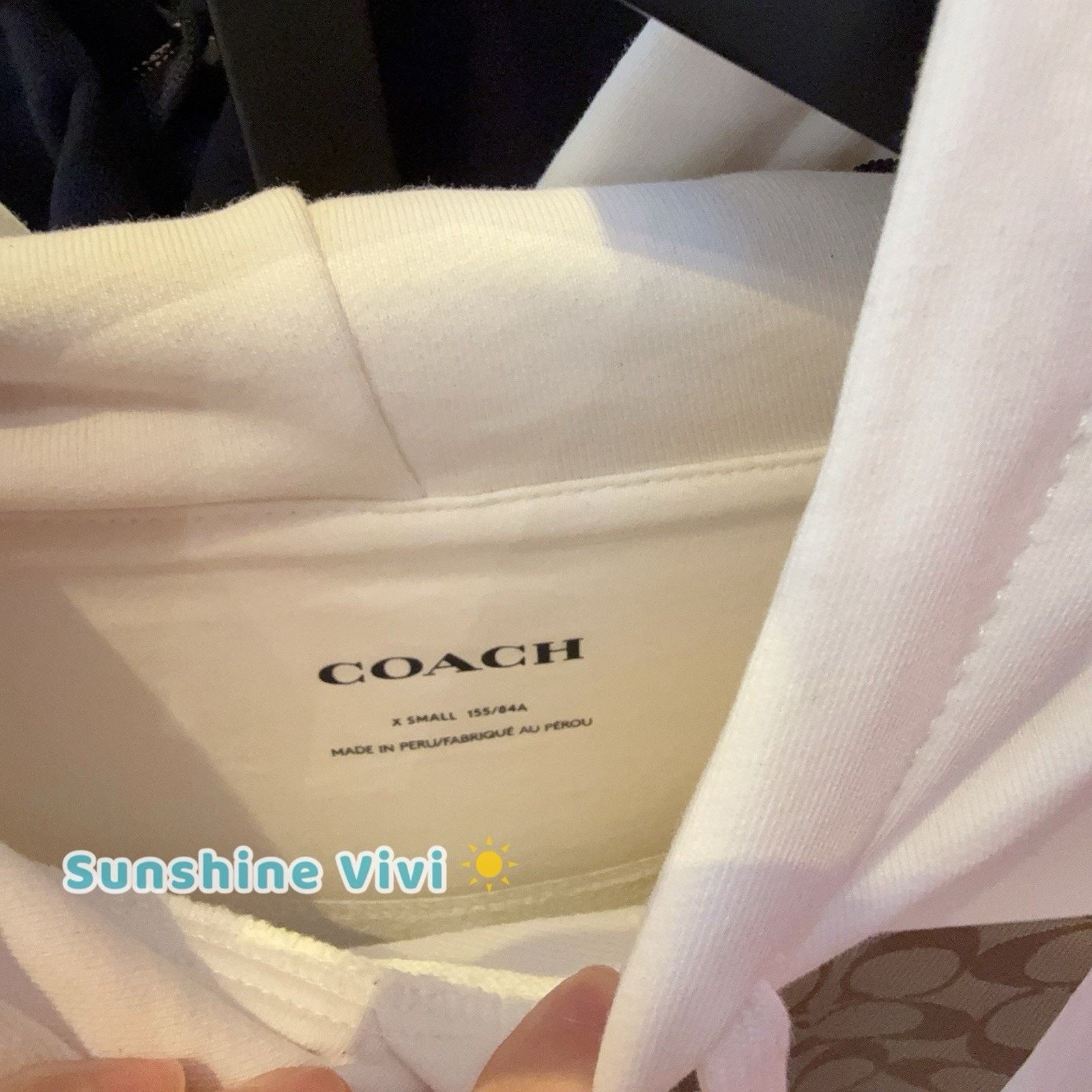 Coach NWT Coach Woman Hoodie Square M Cotton White CR039 Large Size US L / EU 52-54 / 3 - 3 Thumbnail
