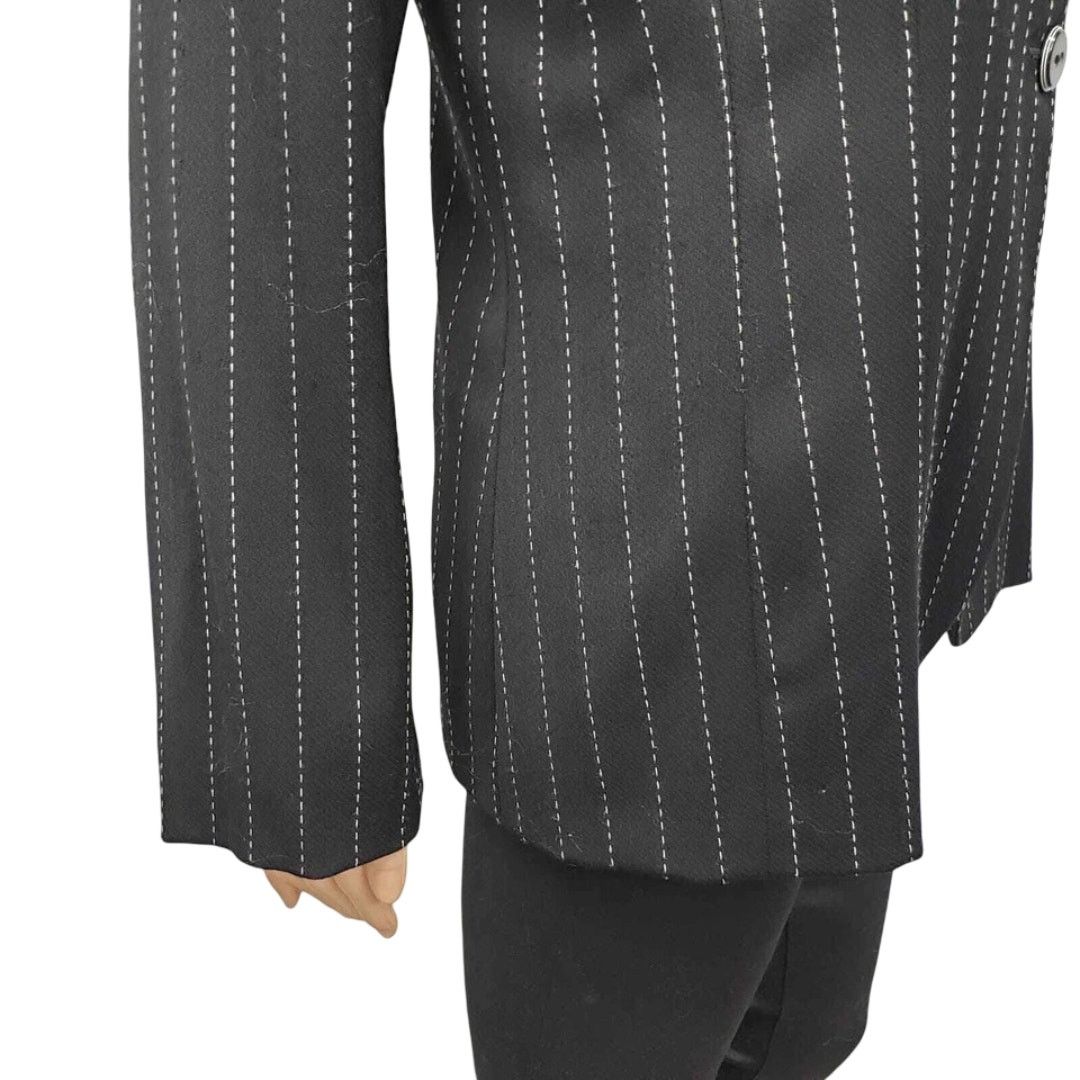 Vintage Pamela Vanderlinde Zone Blazer Jacket Pinstriped Ruffled 8 Size M / US 6-8 / IT 42-44 - 9 Thumbnail