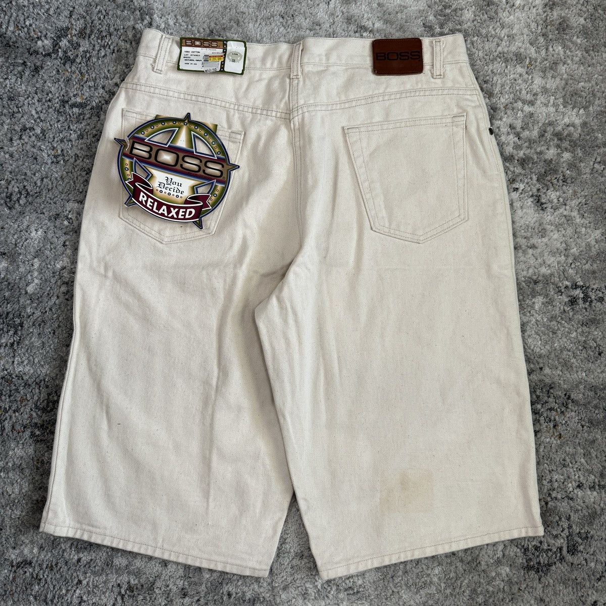 JNCO × Vintage Vintage 80s boss baggy wide leg embroidered shorts Size US 38 / EU 54 - 1 Thumbnail