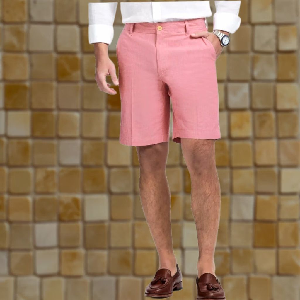 Izod IZOD CHAMBRAY SHORT CLASSIC FIT Mens 38 Red Inseam 9.5 Solid Pocket Stretch Flat Front Zip Cotton Summer Spring Fall Size US 38 / EU 54 - 1 Preview