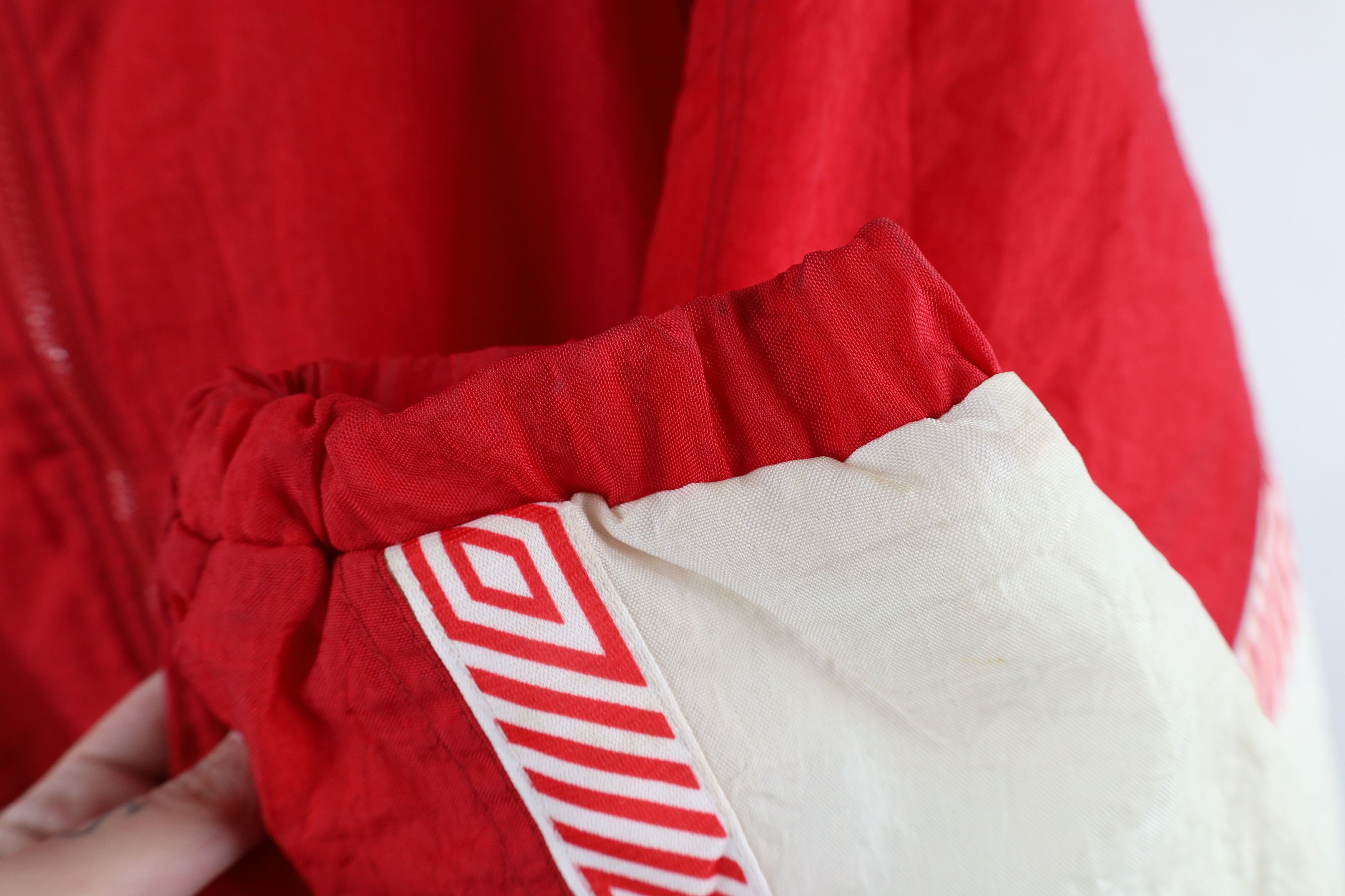 Umbro × Vintage Vintage 90s Umbro Taped Logo Soccer Hooded Puffer Jacket Red Size US XL / EU 56 / 4 - 8 Thumbnail