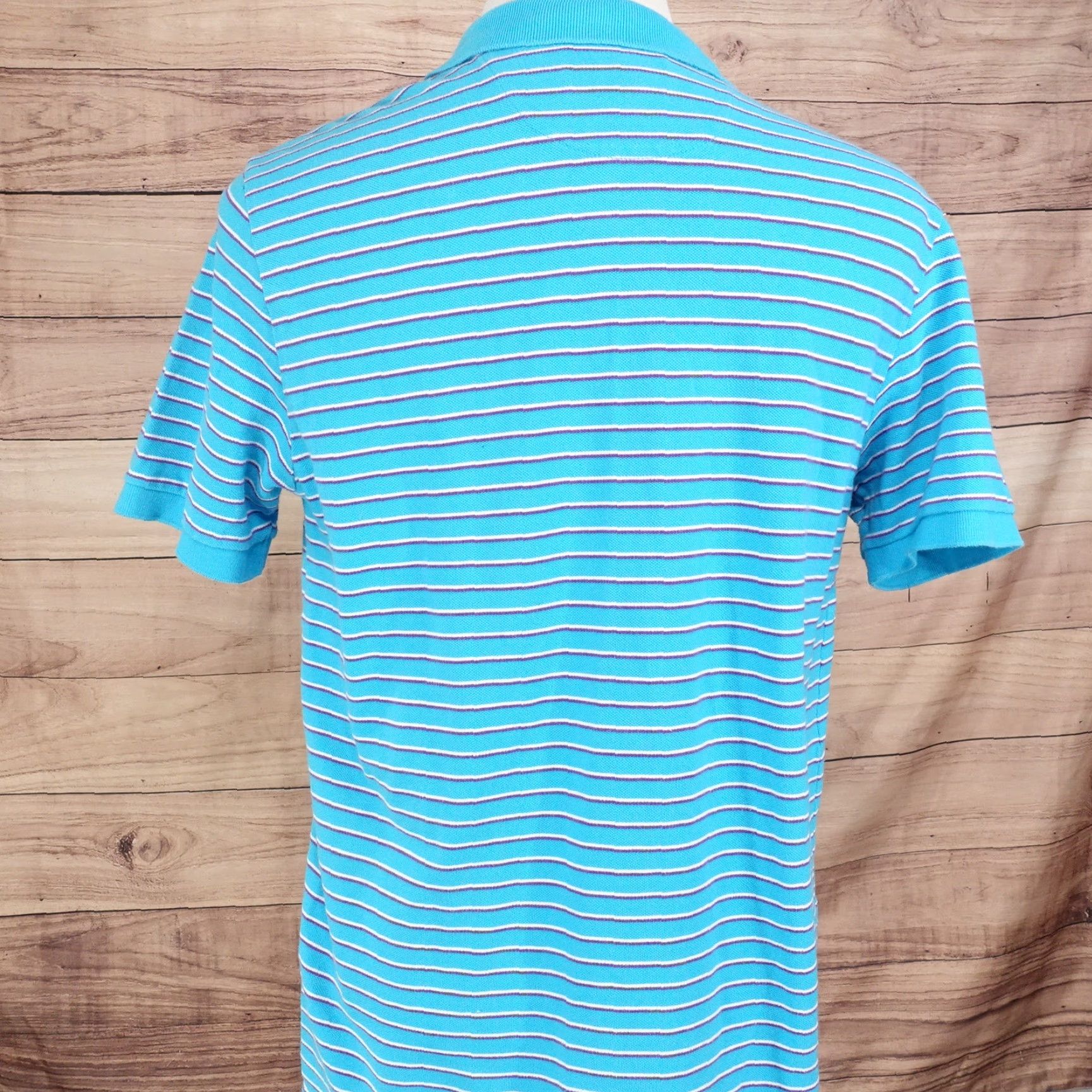 Chaps VINTAGE Chaps Men's Polo Shirt Short Sleeve Blue Striped Cotton Size M Size US M / EU 48-50 / 2 - 4 Thumbnail