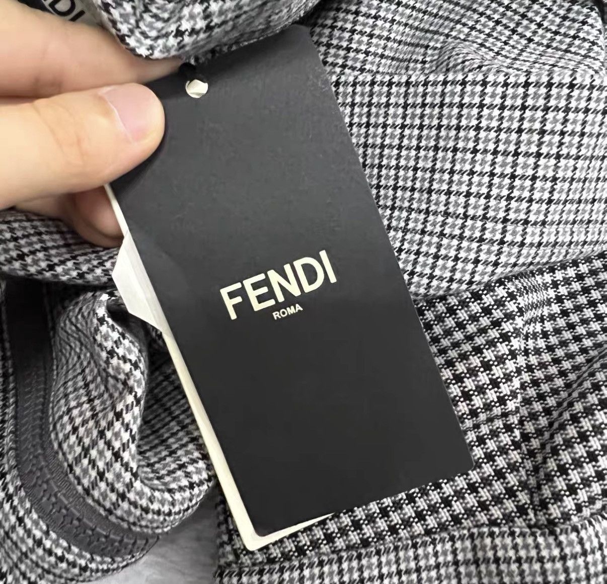Fendi Fendi Houndstooth Lace-up Waist-tightening Dress J41 Size M / US 6-8 / IT 42-44 - 4 Thumbnail