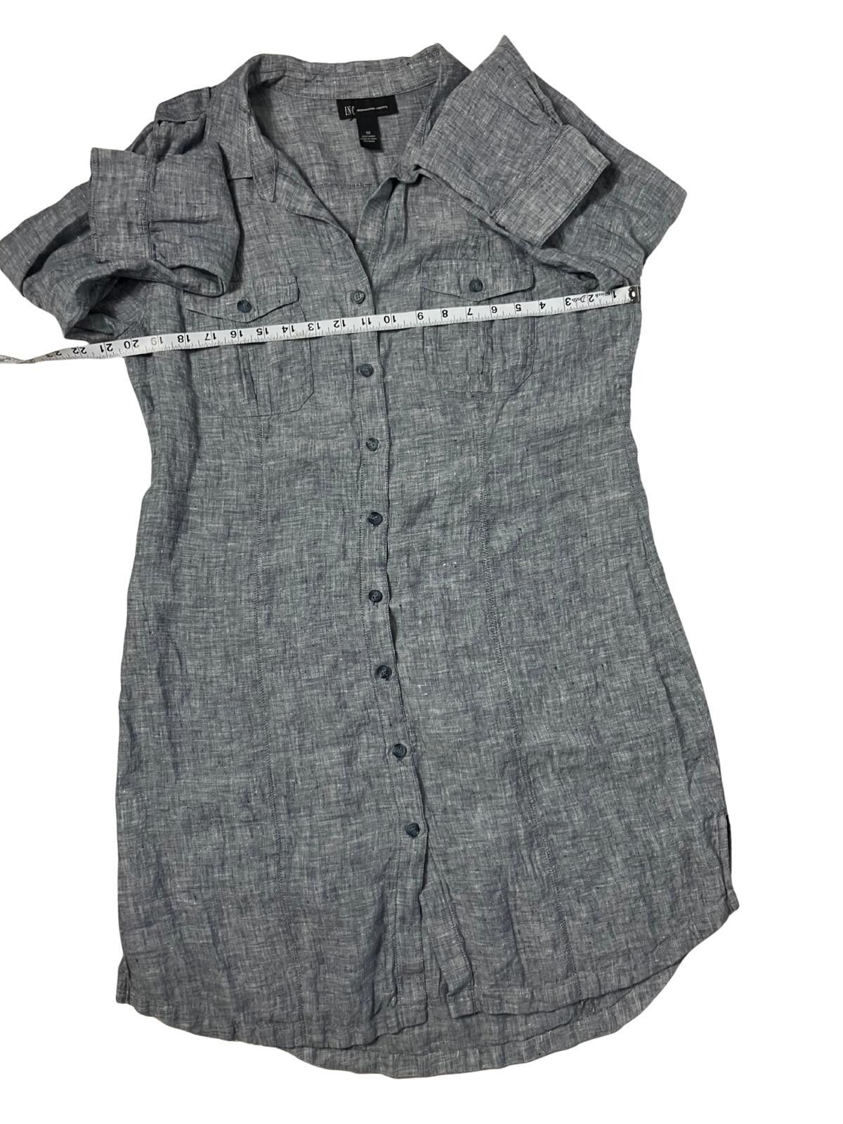 Other INC Linen Shirt Dress Gray Button Front Size 16 Size XXL / US 16-18 / IT 52-54 - 6 Thumbnail