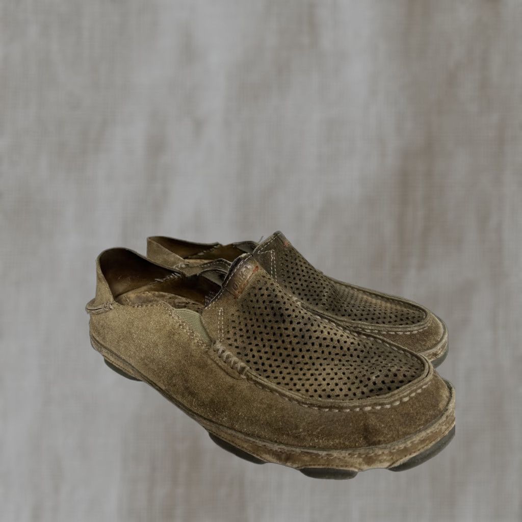 Olukai Olukai Moloa Kohana Drop Heel Light Brown Suede Leather Slip On Loafers Men US 10 EUR 43 Size US 10 / EU 43 - 1 Thumbnail