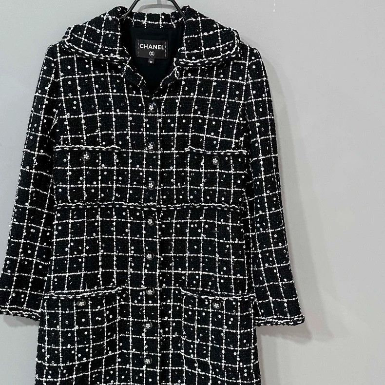 Chanel Chanel 23K flower sequin plaid long coat Size XS / US 0-2 / IT 36-38 - 2 Thumbnail
