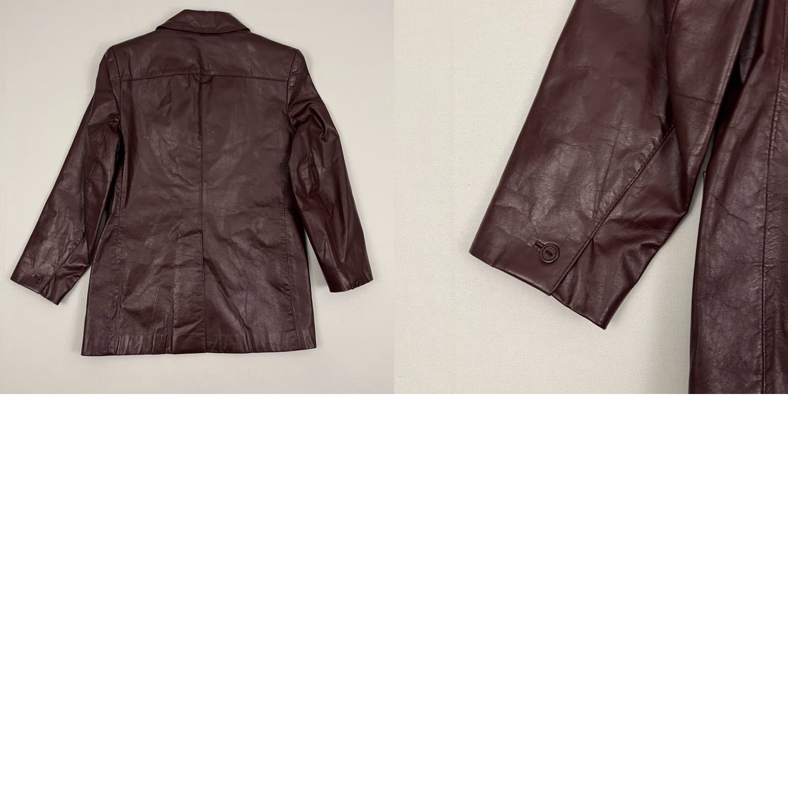 Etienne Aigner VINTAGE Etienne Aigner Leather Blazer Jacket Womens Size 6 Deep Oxblood Red Burgundy Jacket, Blazer, Leather, 90s, Classic, Wool? Size M / US 6-8 / IT 42-44 - 9 Thumbnail