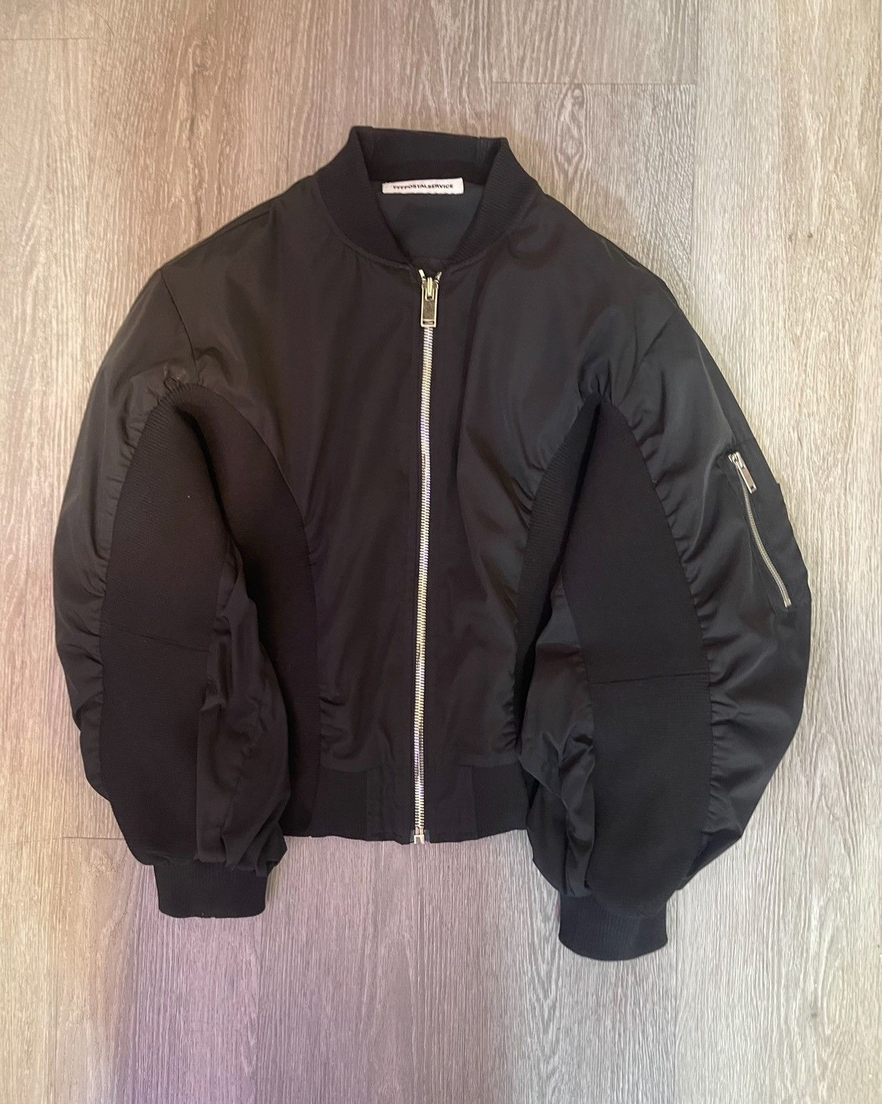 image of Fffpostalservice Black Ma-1 Bomber Jacket, Men's (Size Small)
