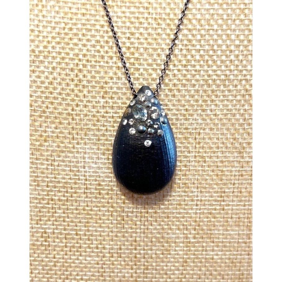 Alexis Bittar Alexis Bittar Encrusted Lucite Teardrop Pendant Necklace in Size ONE SIZE - 2 Thumbnail