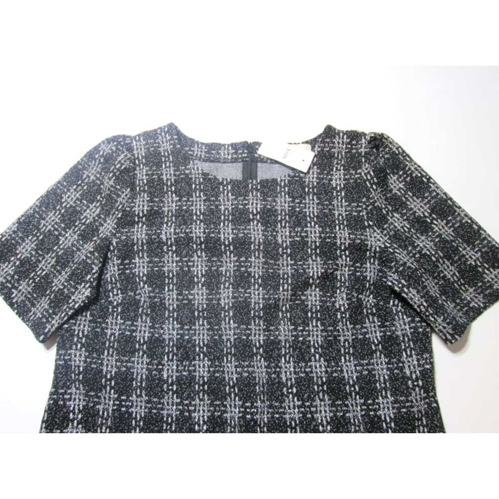 Loft Loft NWT Womens Shift Dress Black Short Sleeve Crew Neck Zip Back M Size 32" / US 10 / IT 46 - 4 Thumbnail