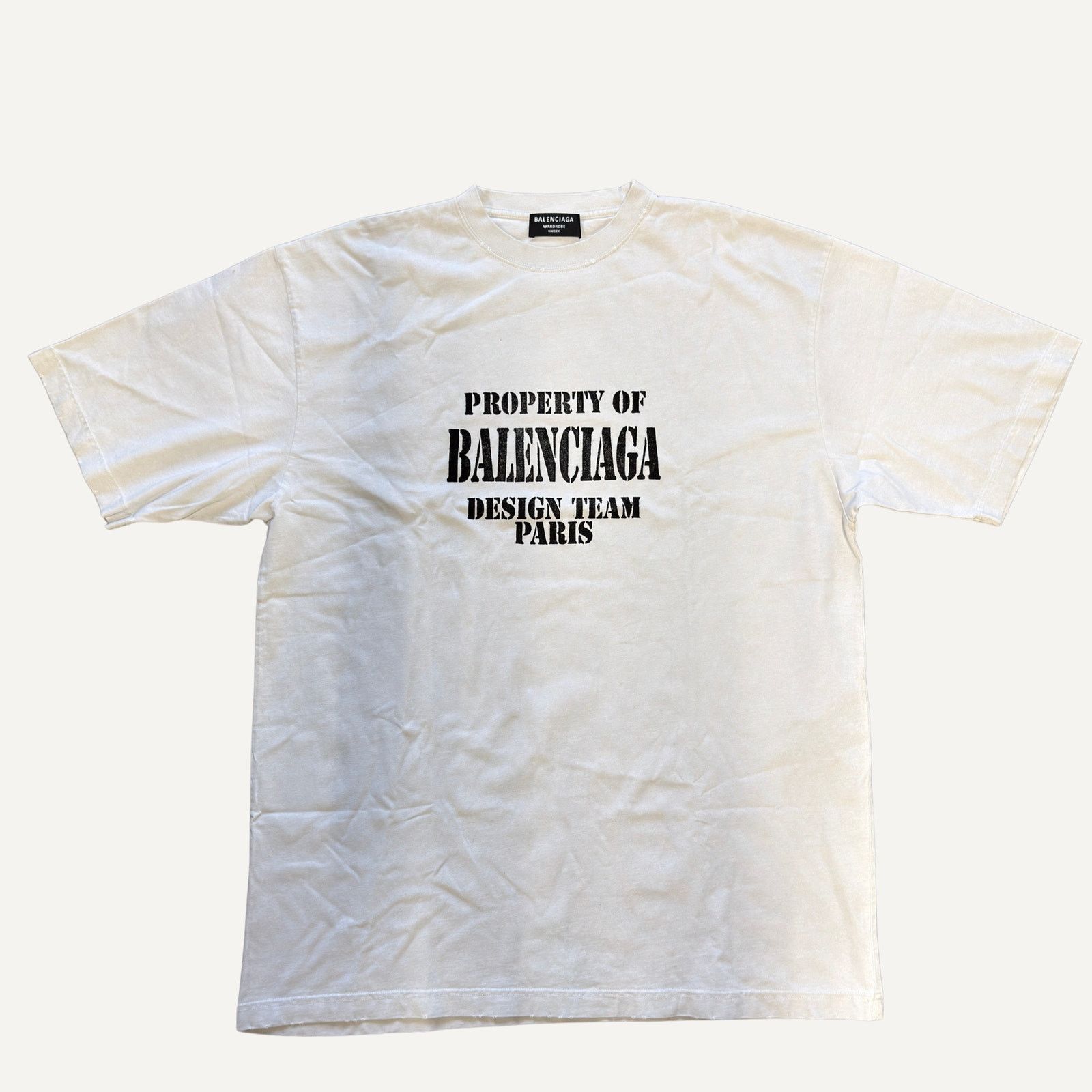 Balenciaga Balenciaga Property Of Large Fit Washed Distressed T-Shirt Size US M / EU 48-50 / 2 - 1 Thumbnail