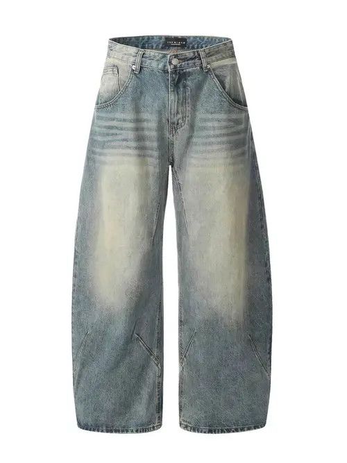VIBE Washed and Distressed Blue Wide Leg Jeans Size US 32 / EU 48 - 5 Thumbnail