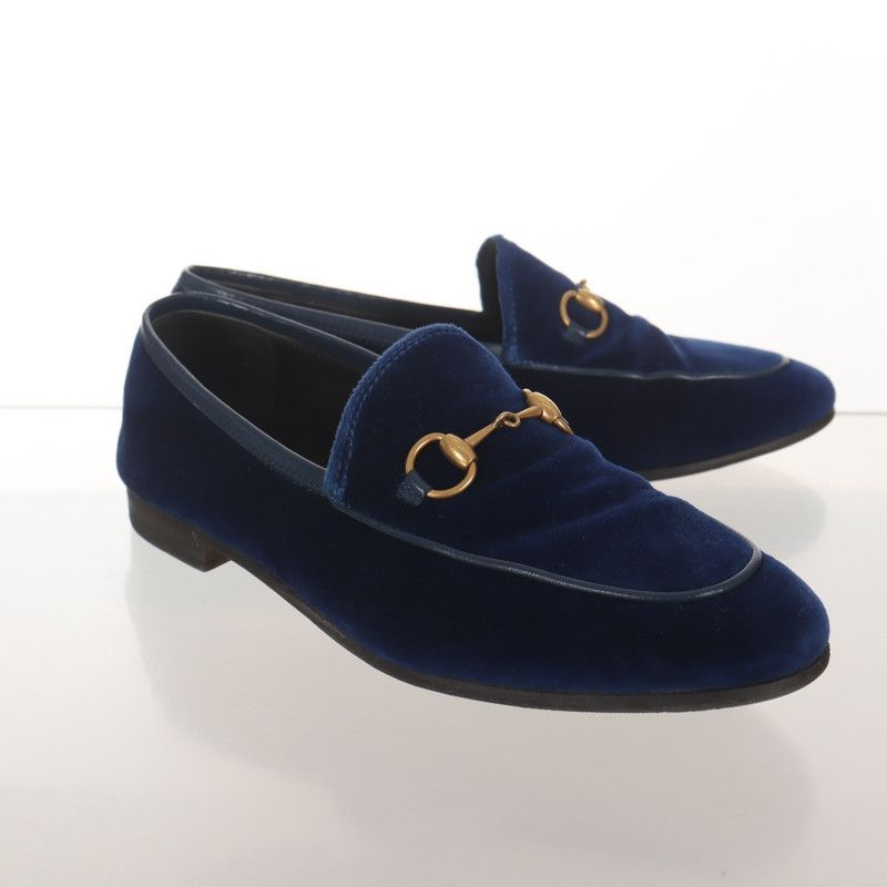 Gucci Gucci Princetown Velvet Loafers in Blue 0079 Size US 6.5 / EU 39-40 - 1 Thumbnail