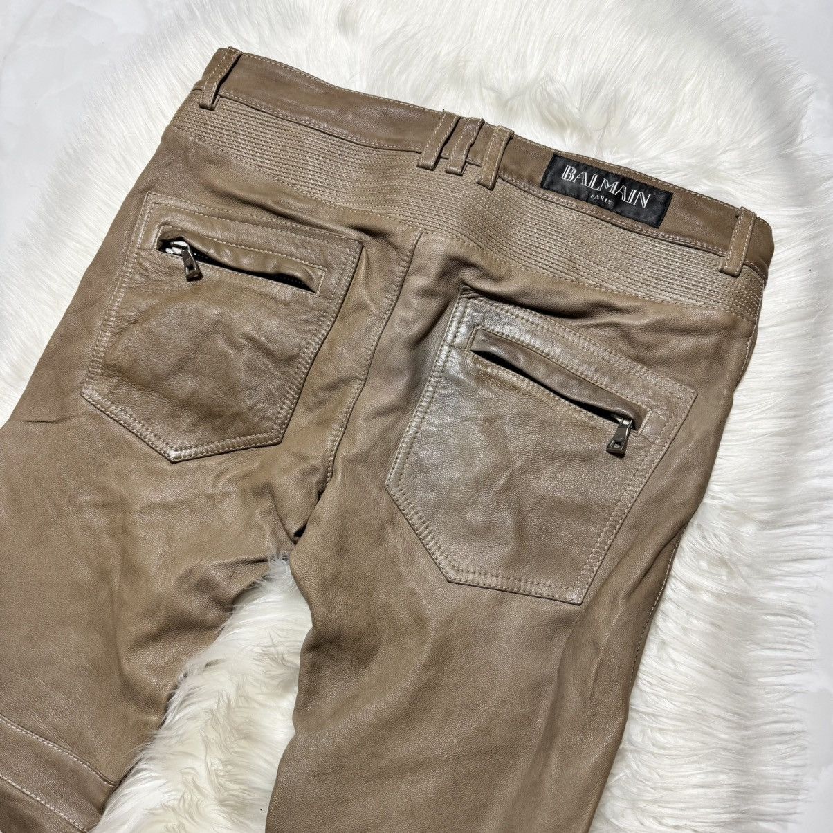 Balmain collection model, Balmain Homme leather biker pants Size US 32 / EU 48 - 8 Thumbnail