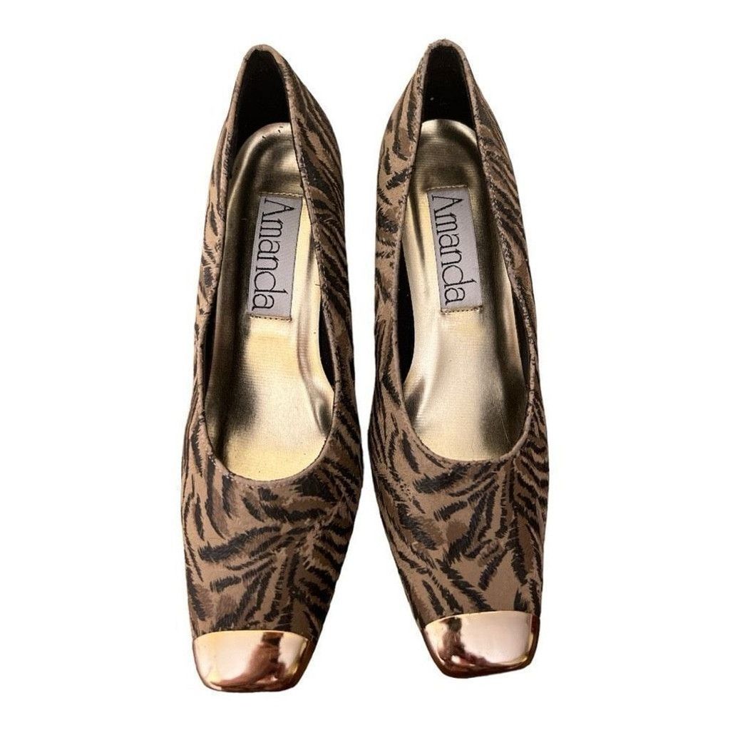 Other Amanda Smith Shoes Wedge Heels Gold Toes & Heels Sz 8 Size US 8 / IT 38 - 6 Thumbnail