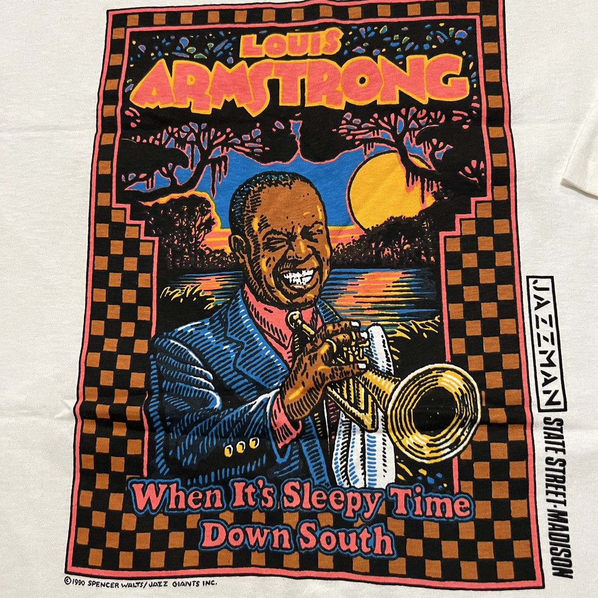 Hanes × Vintage VTG Louis Armstrong Sleepy Time Down South Jazz T Shirt Size US XL / EU 56 / 4 - 5 Thumbnail