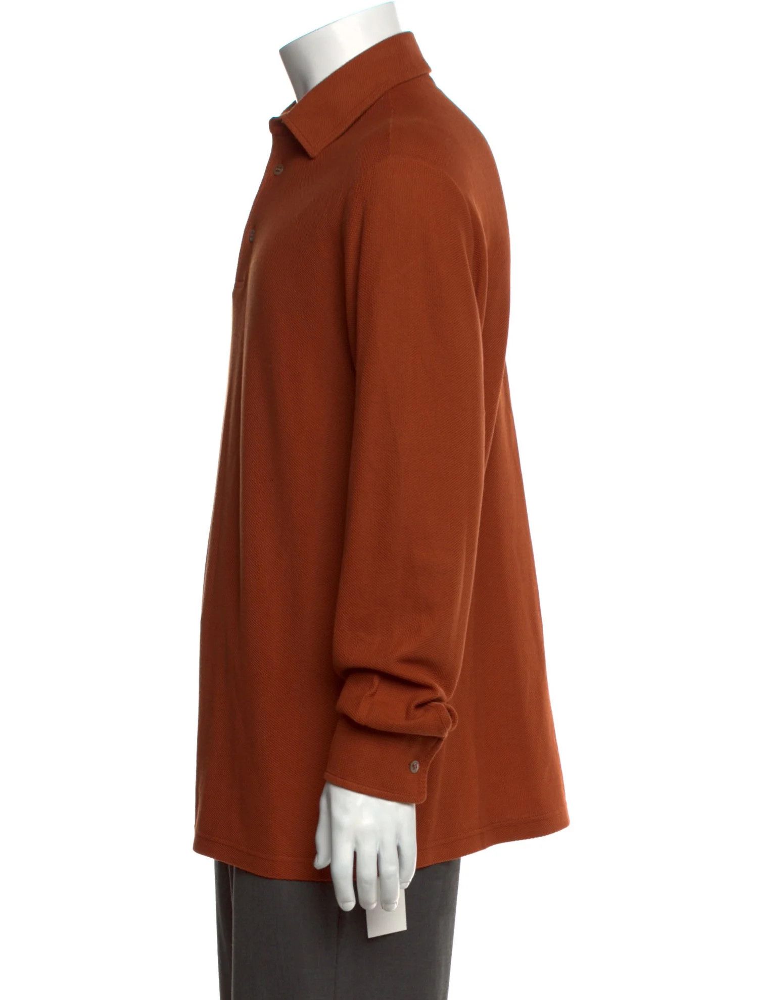 Loro Piana o1loc1c1224 Long-Sleeved Polo Shirt in Brown Size US S / EU 44-46 / 1 - 3 Thumbnail