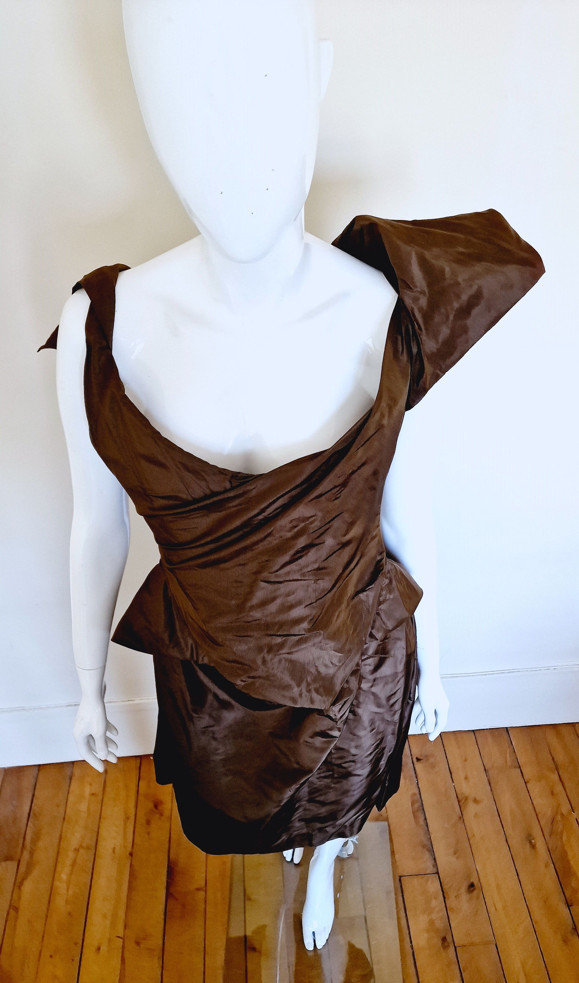 Vivienne Westwood Vivienne Westwood Bustier Corset Brown Taffeta Large Dress Size L / US 10 / IT 46 - 14 Thumbnail