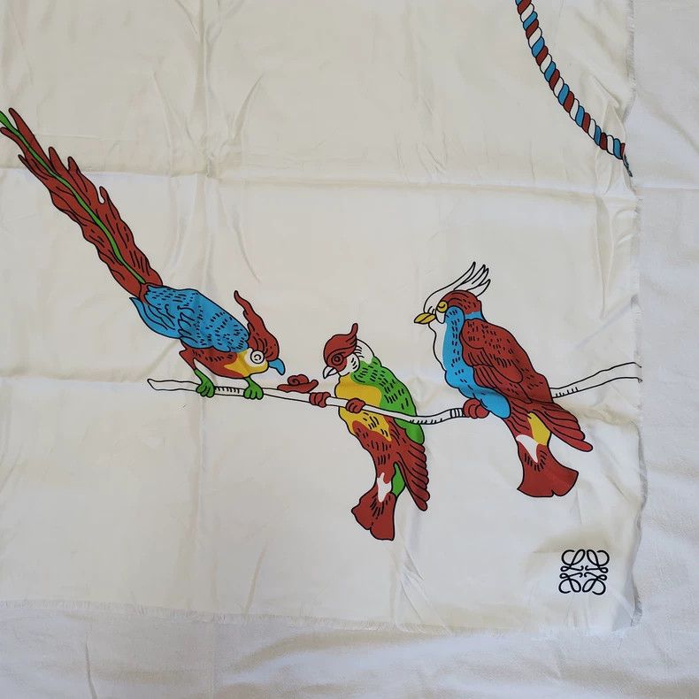 Other LOEWE 90*90100% mulberry silk scarf Size ONE SIZE - 2 Thumbnail