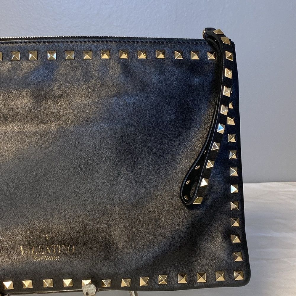 Valentino Valentino Garavani Rockstud Black Leather Pouch Size ONE SIZE - 4 Thumbnail