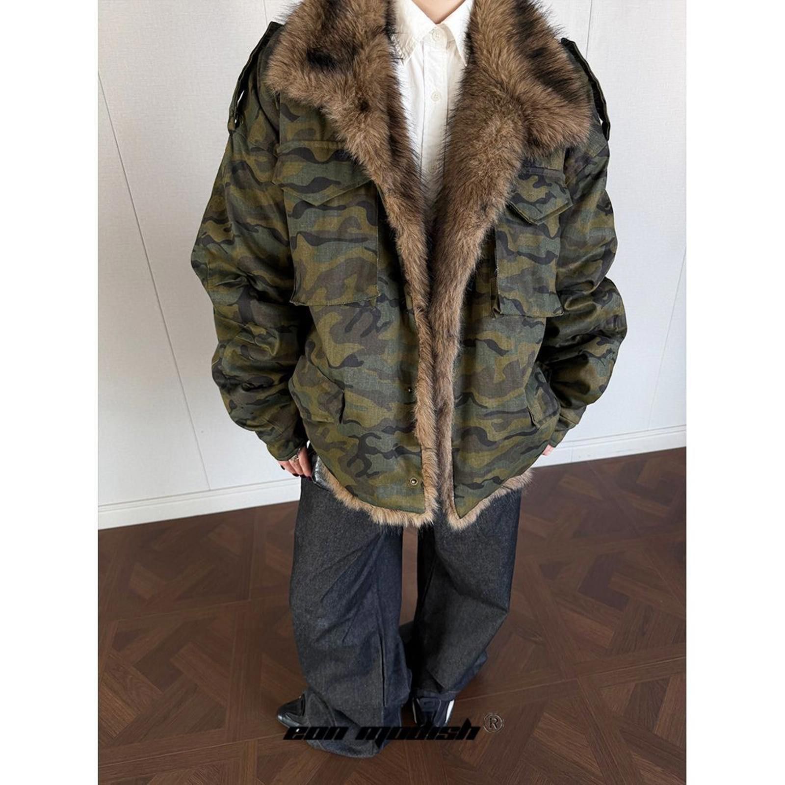 Japanese Brand Camouflage Faux Fur Lined Military Style Jacket Size US M / EU 48-50 / 2 - 1 Thumbnail