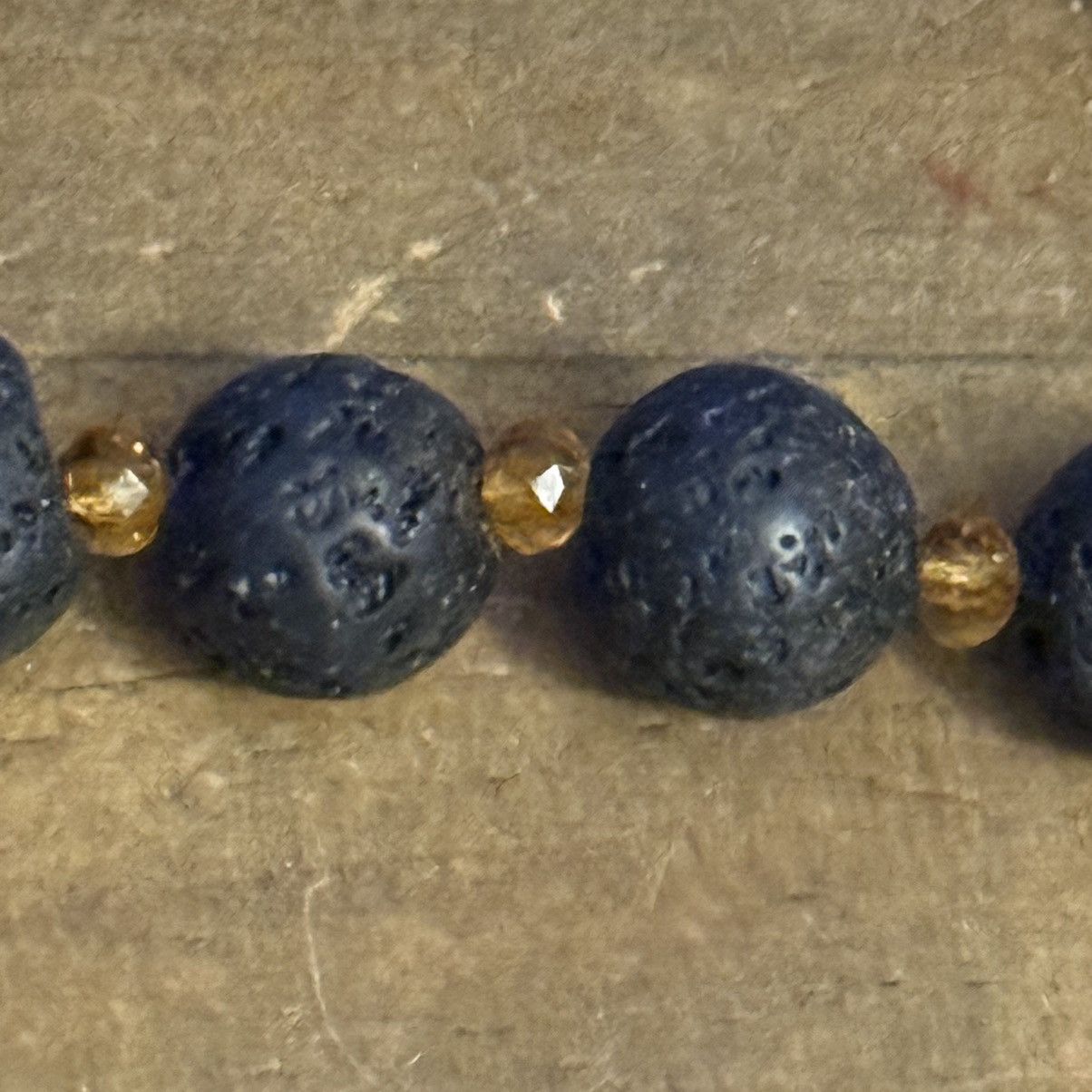 Other Long gold lava bead marble stone & tassel pendant necklace Size ONE SIZE - 3 Thumbnail