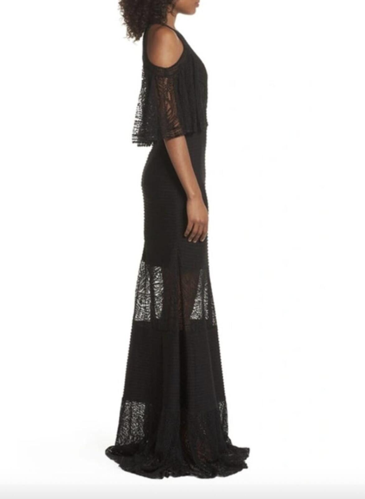 Tadashi Shoji Tadashi Shoji Esme Embroidered Pintuck Cold Shoulder Gown Size M / US 6-8 / IT 42-44 - 3 Thumbnail