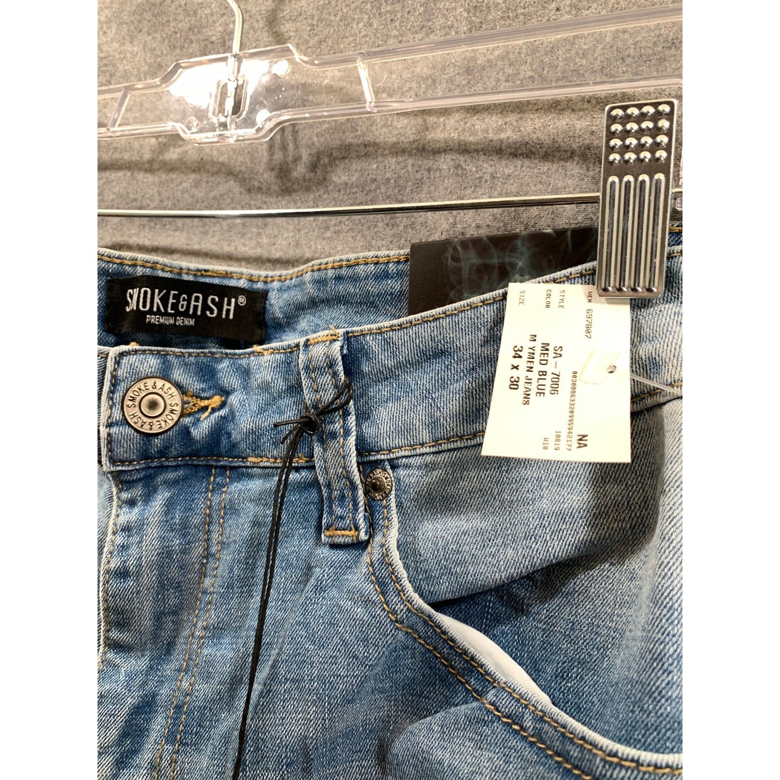 Other Smoke & Ash Men's Jeans Blue Denim Size 34 x 30 Size US 34 / EU 50 - 3 Thumbnail