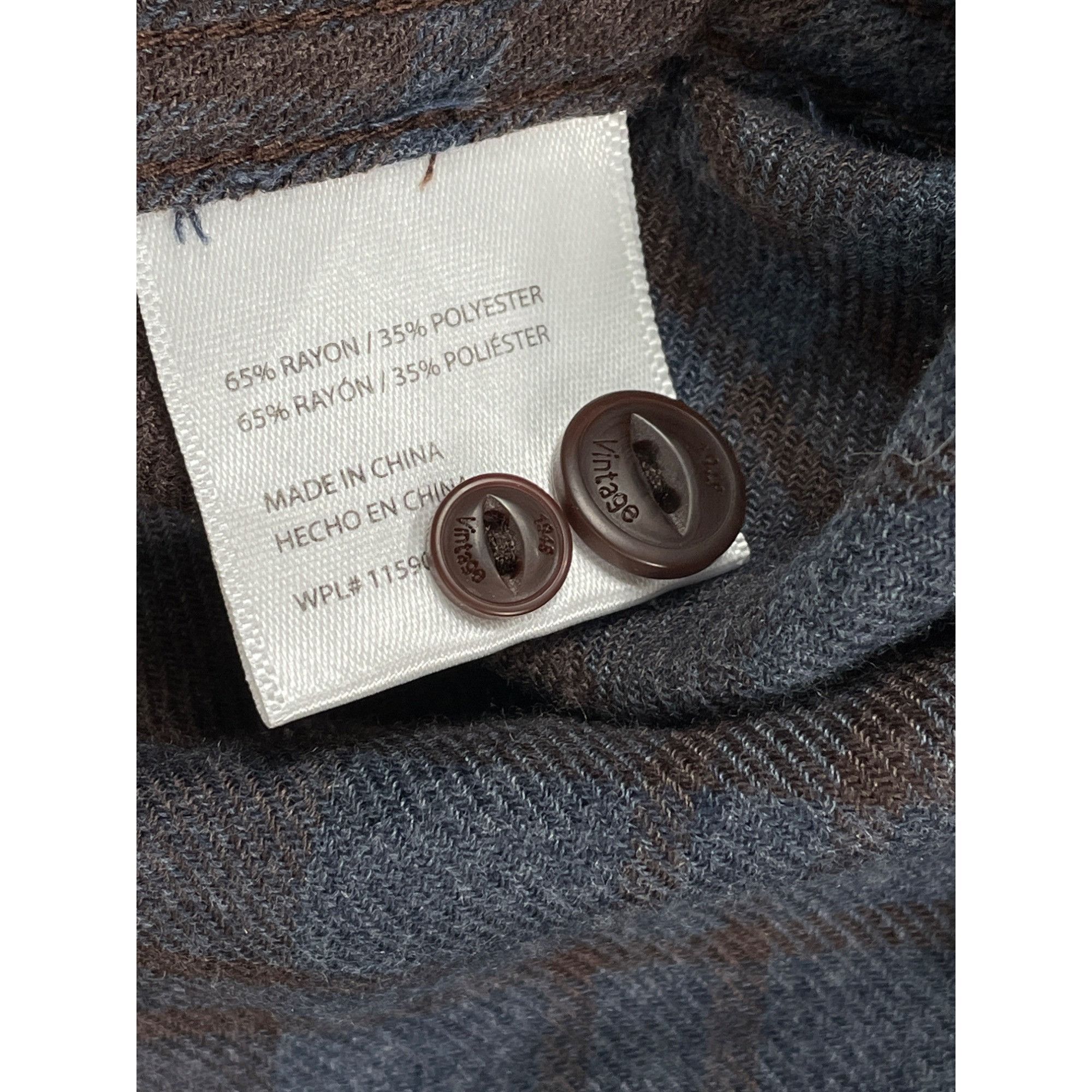 Weatherproof WeatherProof SKU 7646 Mens Brown And Blue Plaid Button Up Sh Size US XL / EU 56 / 4 - 11 Thumbnail