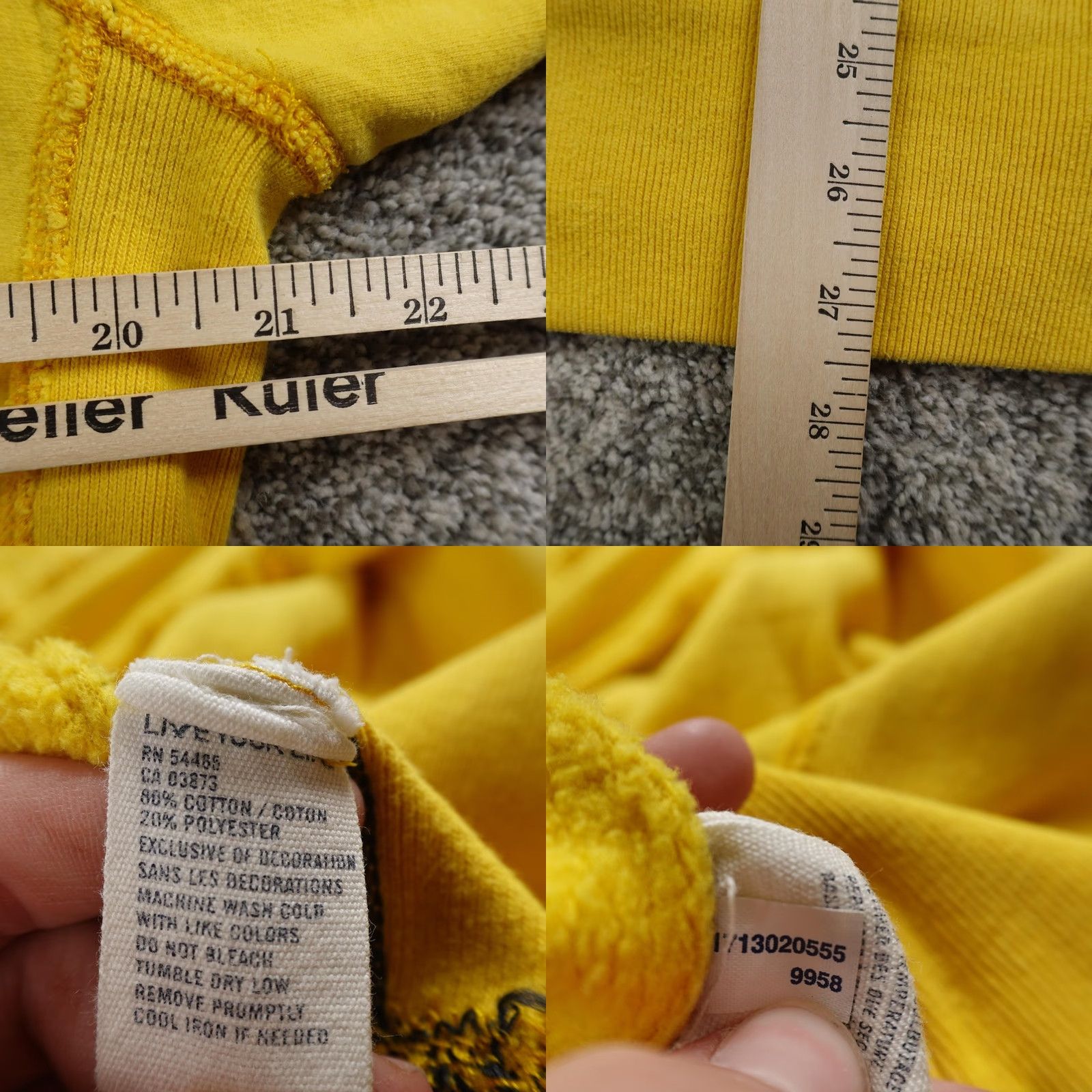 American Eagle Outfitters VTG American Eagle Hoodie Mens M Yellow Pullover Sweatshirt Thermal Hood Pockets Graphic Print Logo Embroidered Crew Neck Fleece Winter Classic Shirt Size US M / EU 48-50 / 2 - 8 Thumbnail