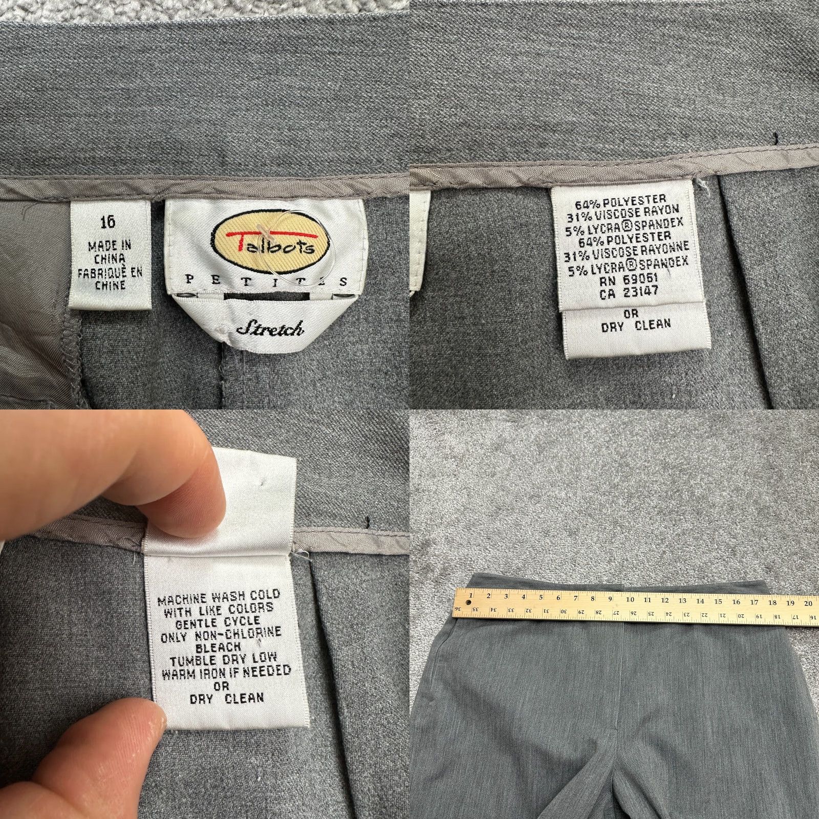 Talbots Talbots Gray Dress Pants Womens 16 High Rise Straight Leg Workwear 36x28 Size 38" / US 16 / IT 52 - 8 Thumbnail