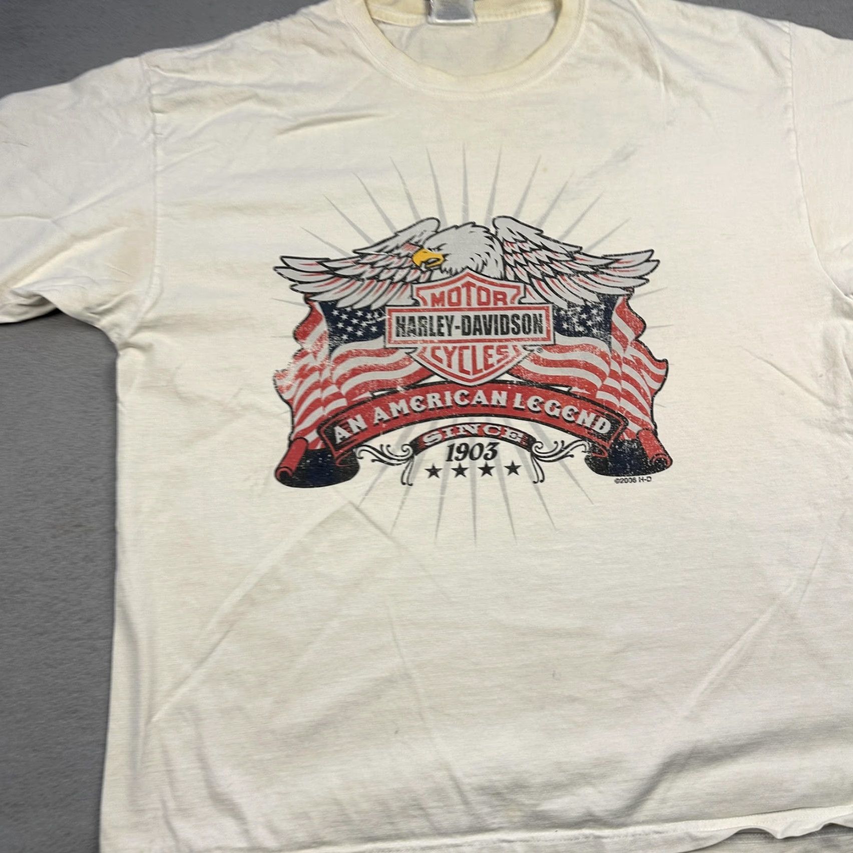 Harley Davidson Harley-Davidson Shirt Mens Large White Eagle American Legend Gainesville Florida Shirt T-Shirt Crew Neck Short Sleeve Graphic Print Vintage No Size US L / EU 52-54 / 3 - 4 Thumbnail