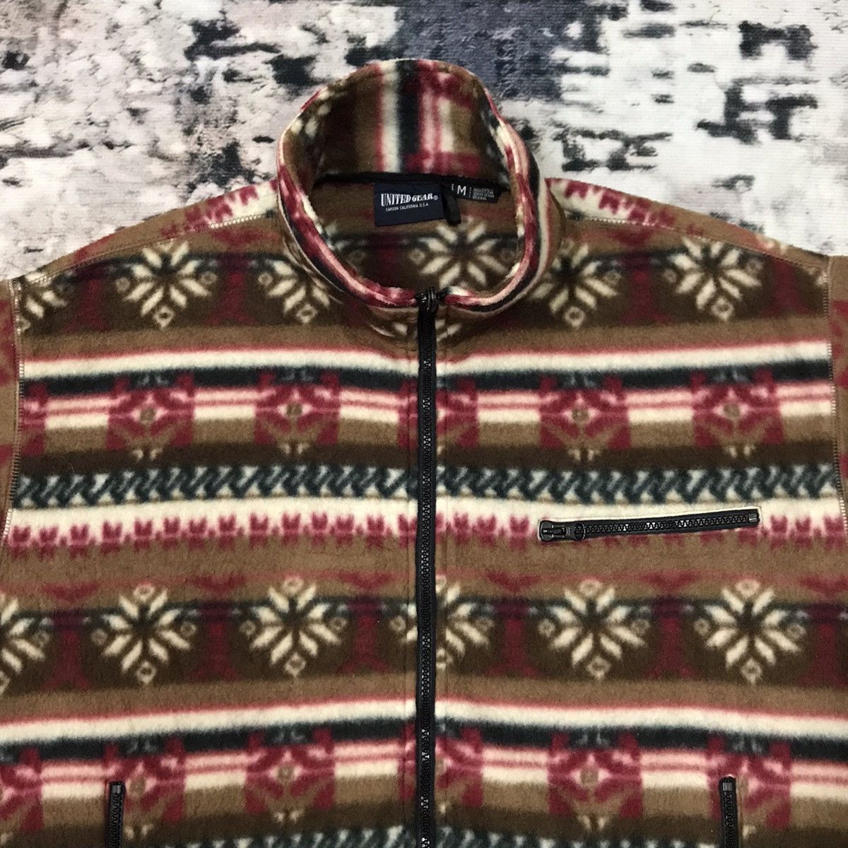 Japanese Brand × Native Vintage United Gear Native Navajo Fleece Sweater Jacket Size US L / EU 52-54 / 3 - 2 Thumbnail